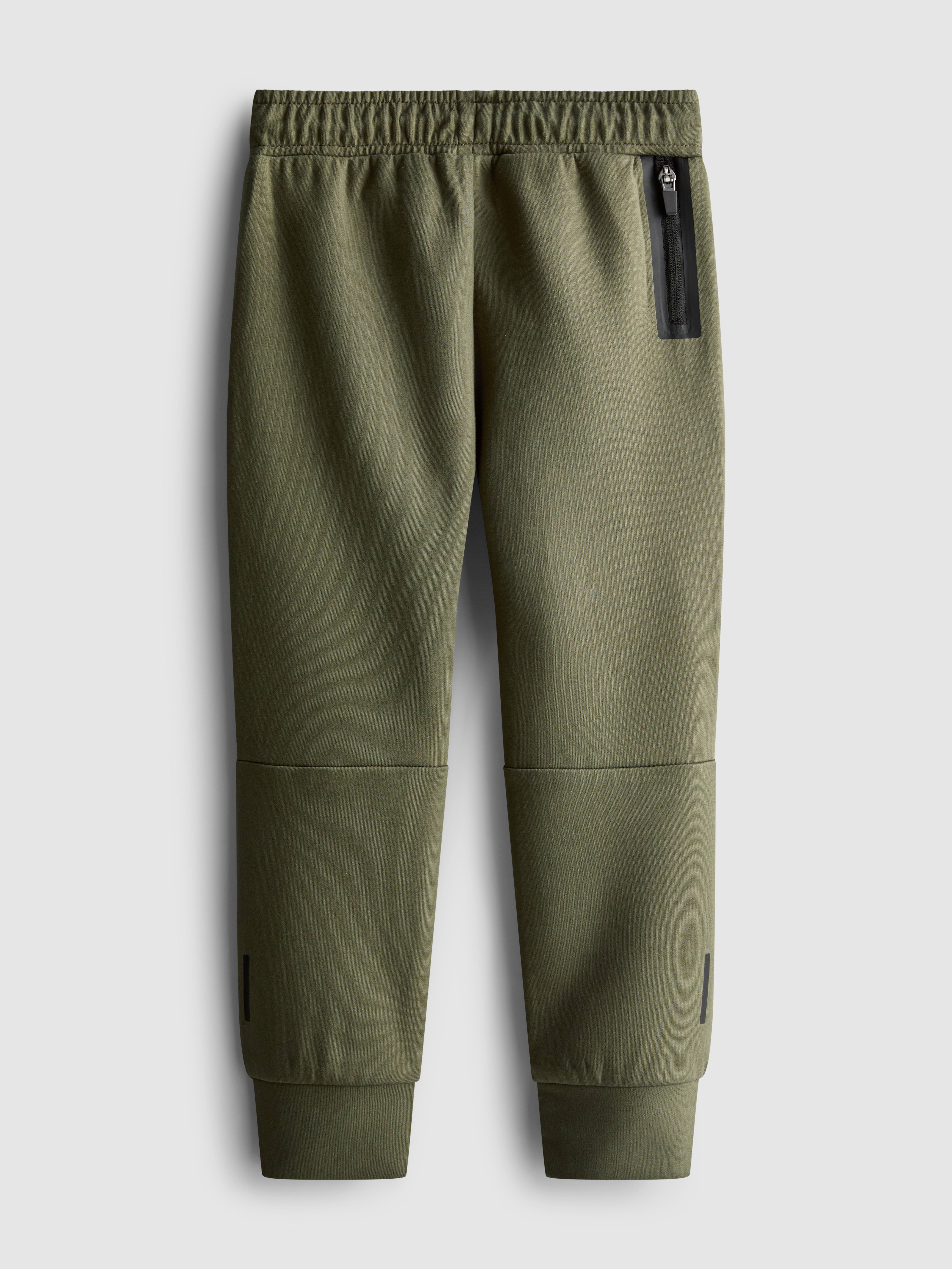 Boys Olive Bonded Cuffed Joggers