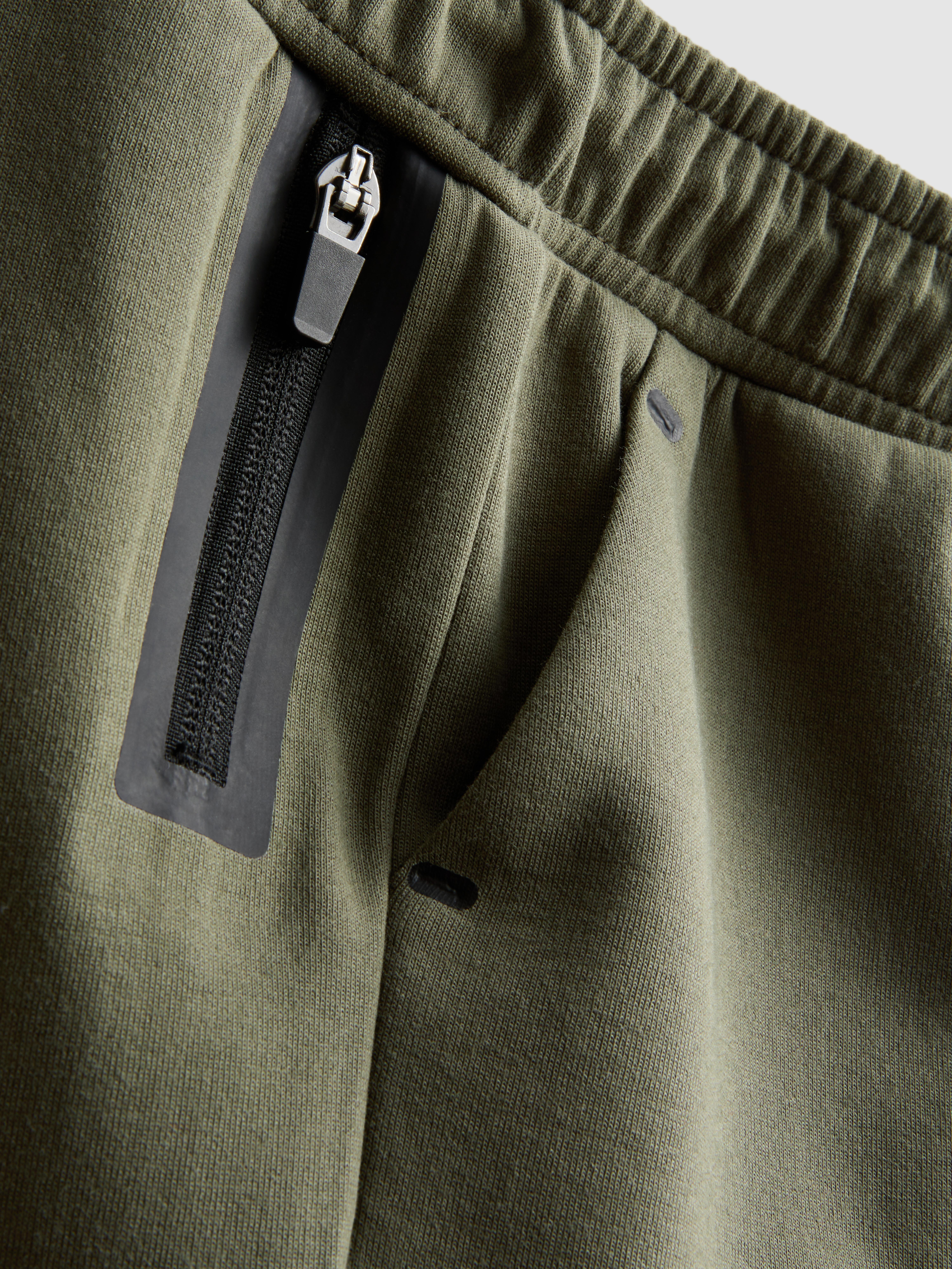 Boys Olive Bonded Cuffed Joggers
