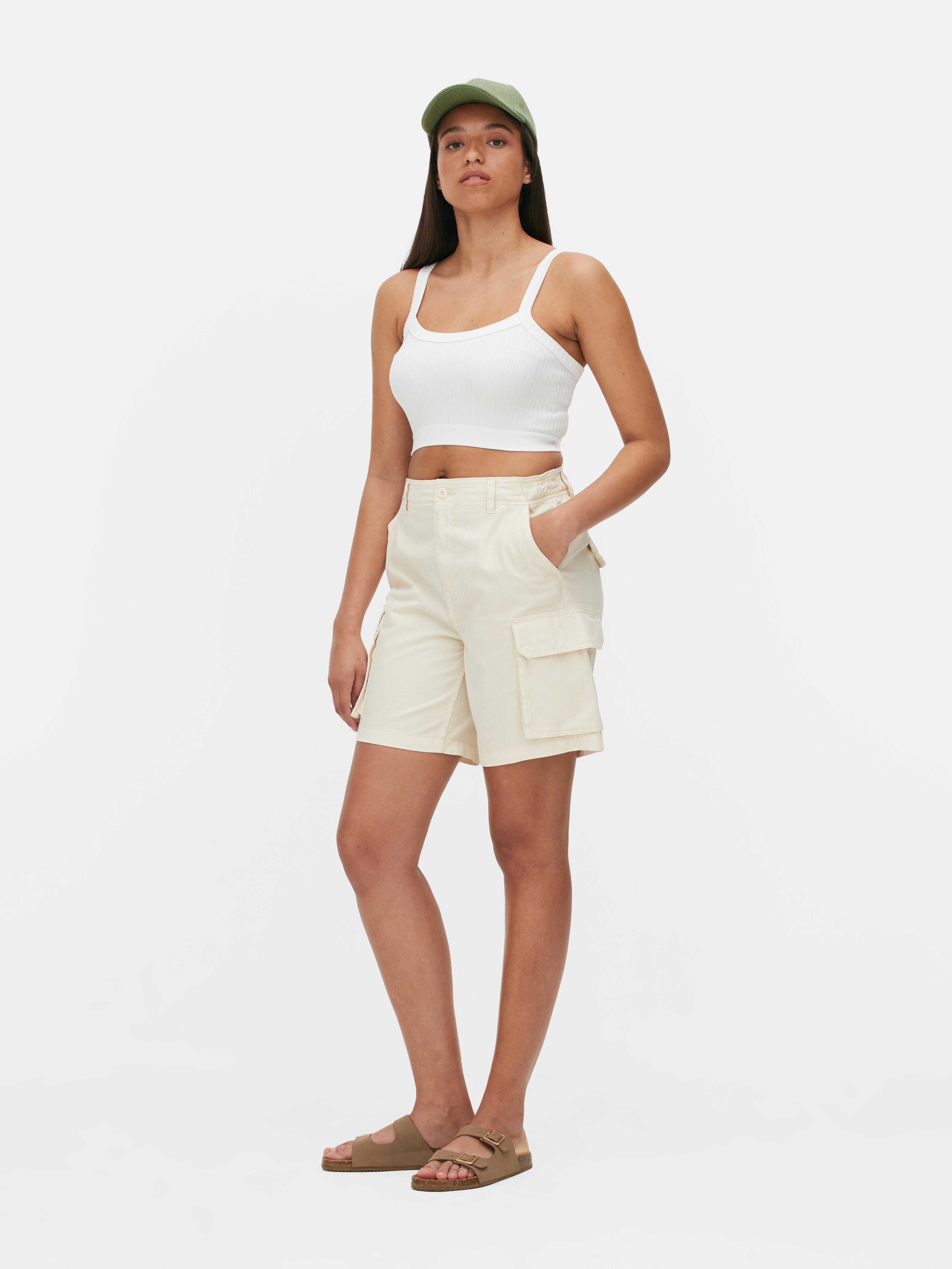 Women's Ecru Relaxed Fit Cargo Shorts | Penneys