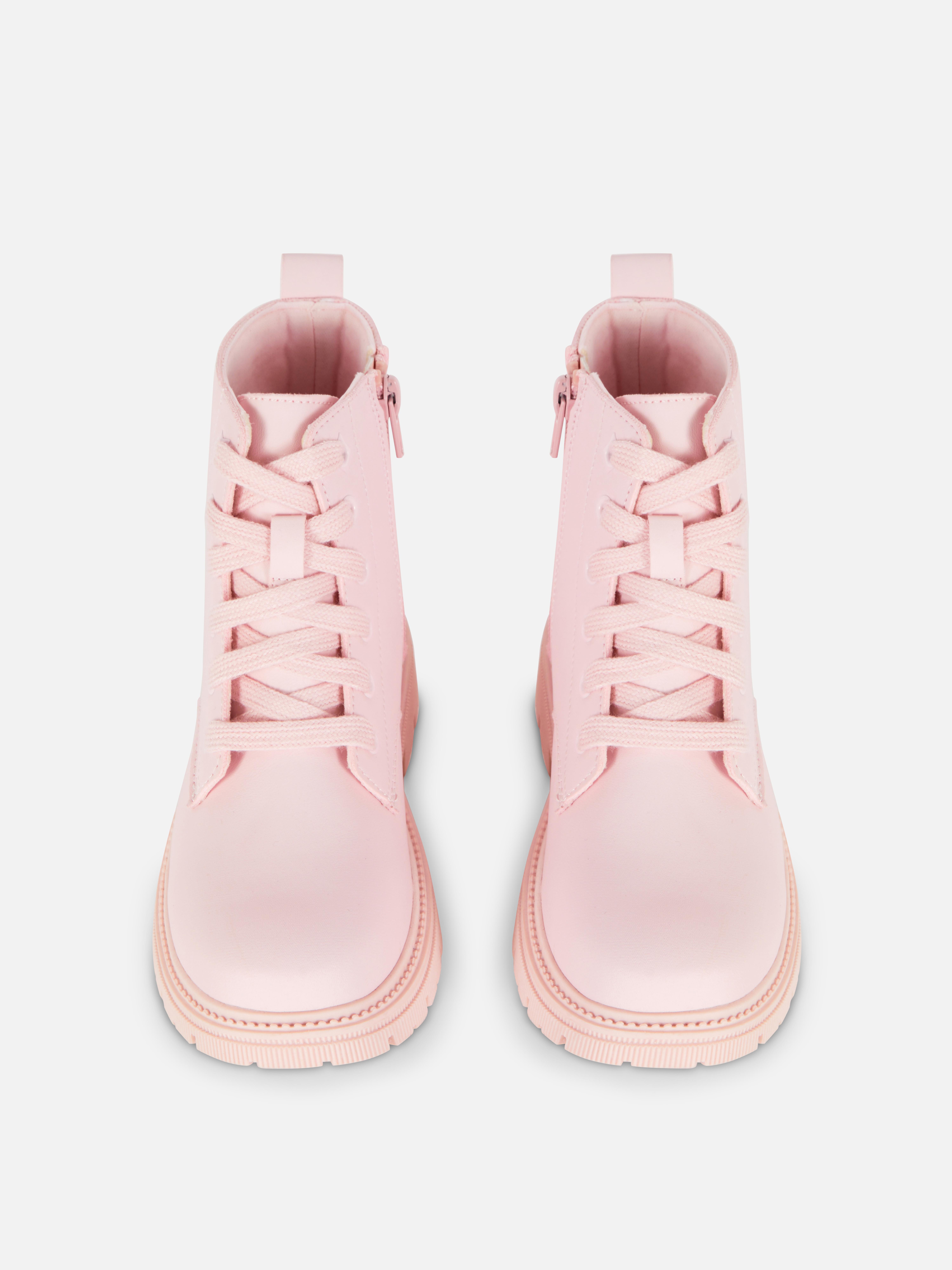 Pink Chunky Zip Up Boots Primark