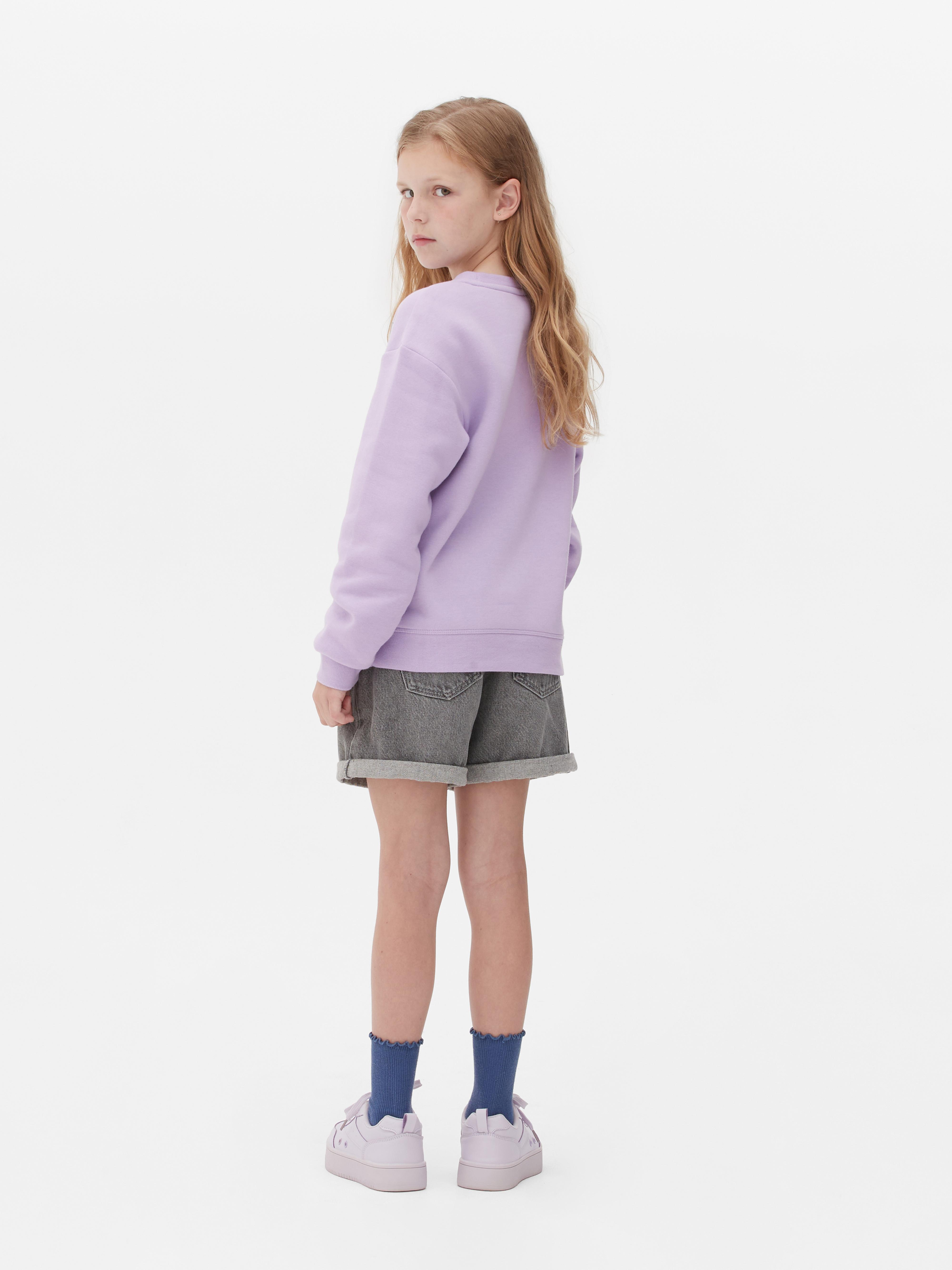 Disney Stitch & Engel“ Sweatshirt mit Rundhalsausschnitt - Violett