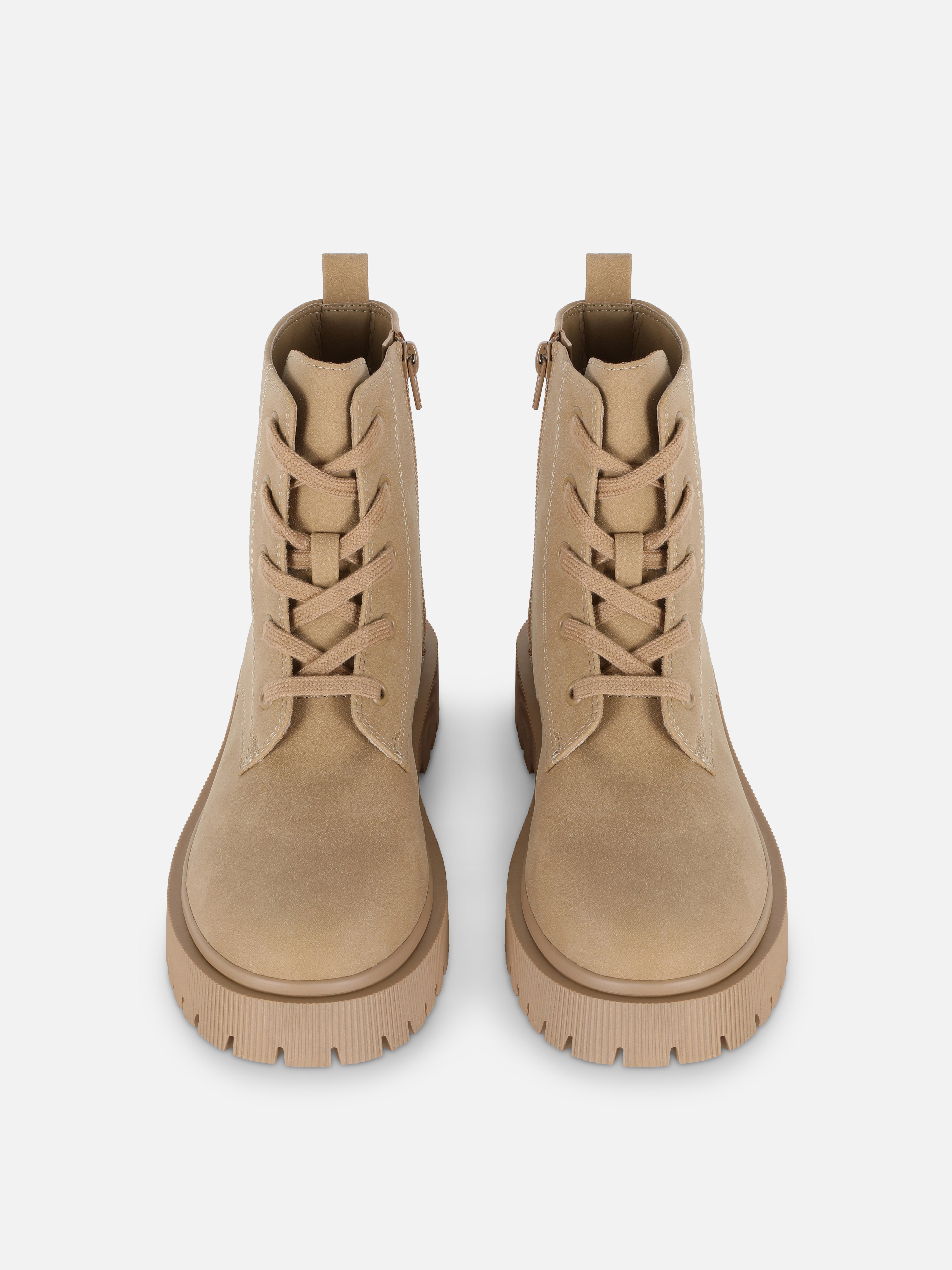 Schnürstiefel in Wildleder-Optik - Sandfarben - Mädchen | Primark