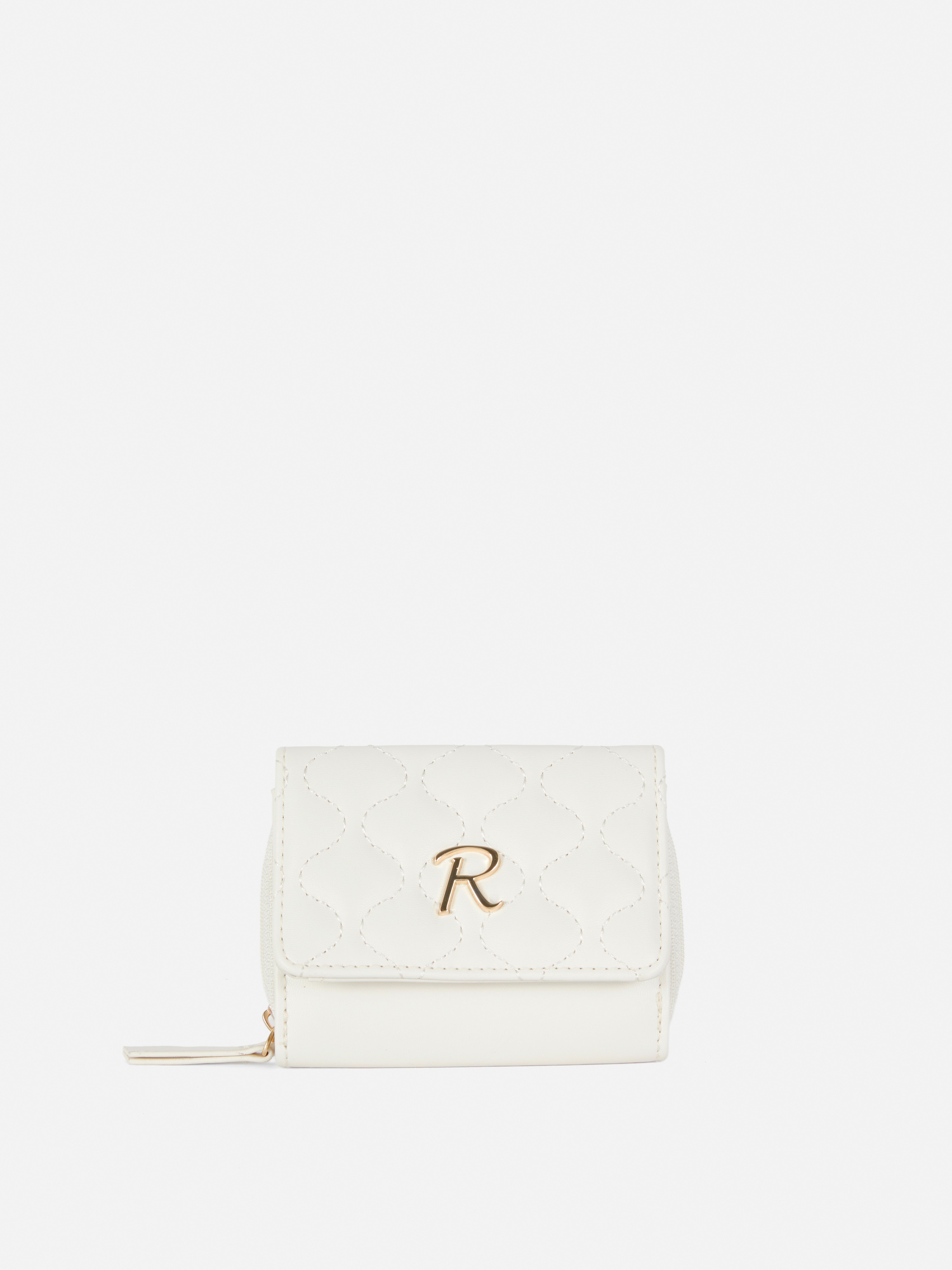 Faux Leather Initial Quilted Purse