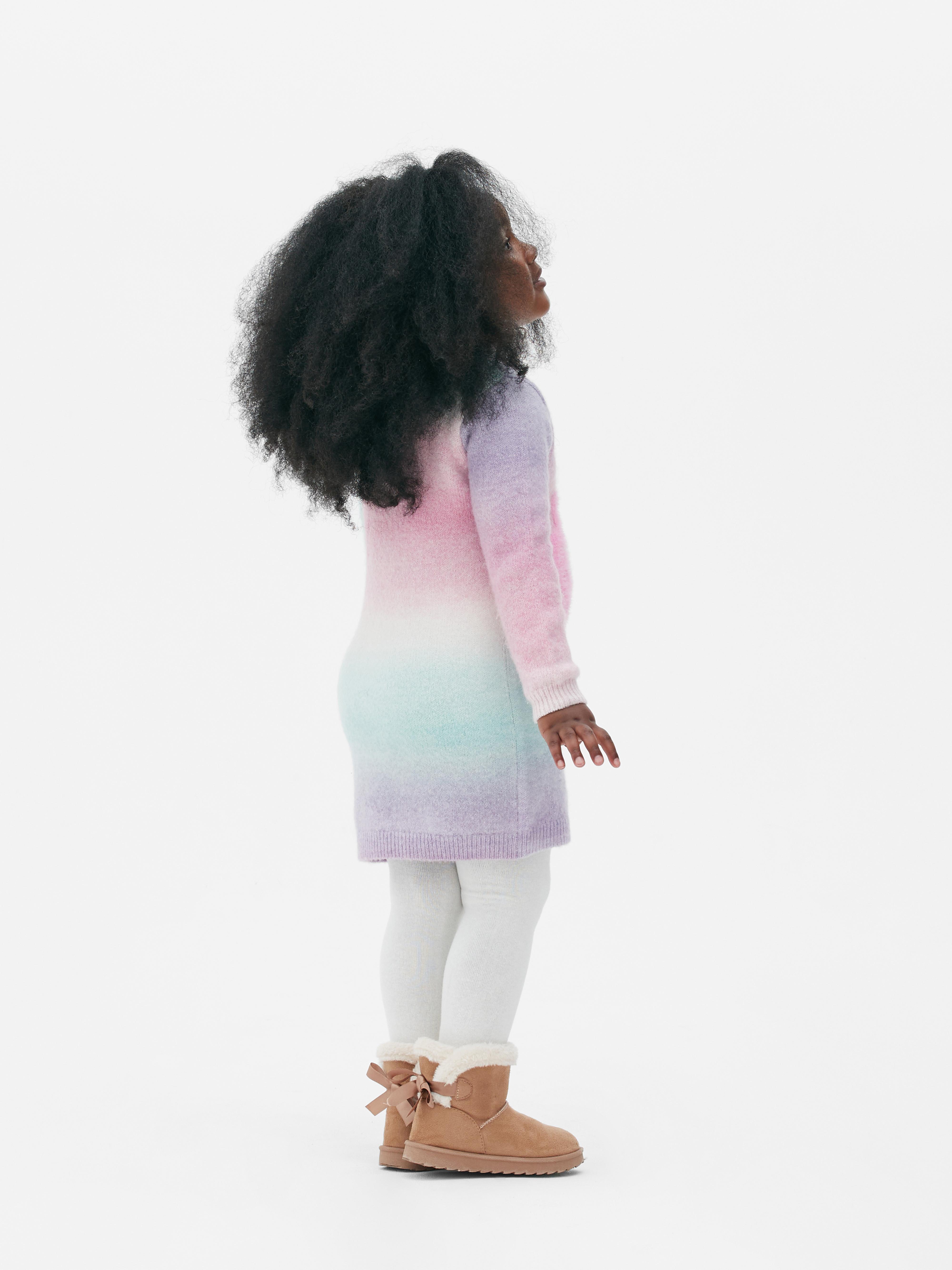 Girls Multi Unicorn Sweater Dress and Tights Set Primark