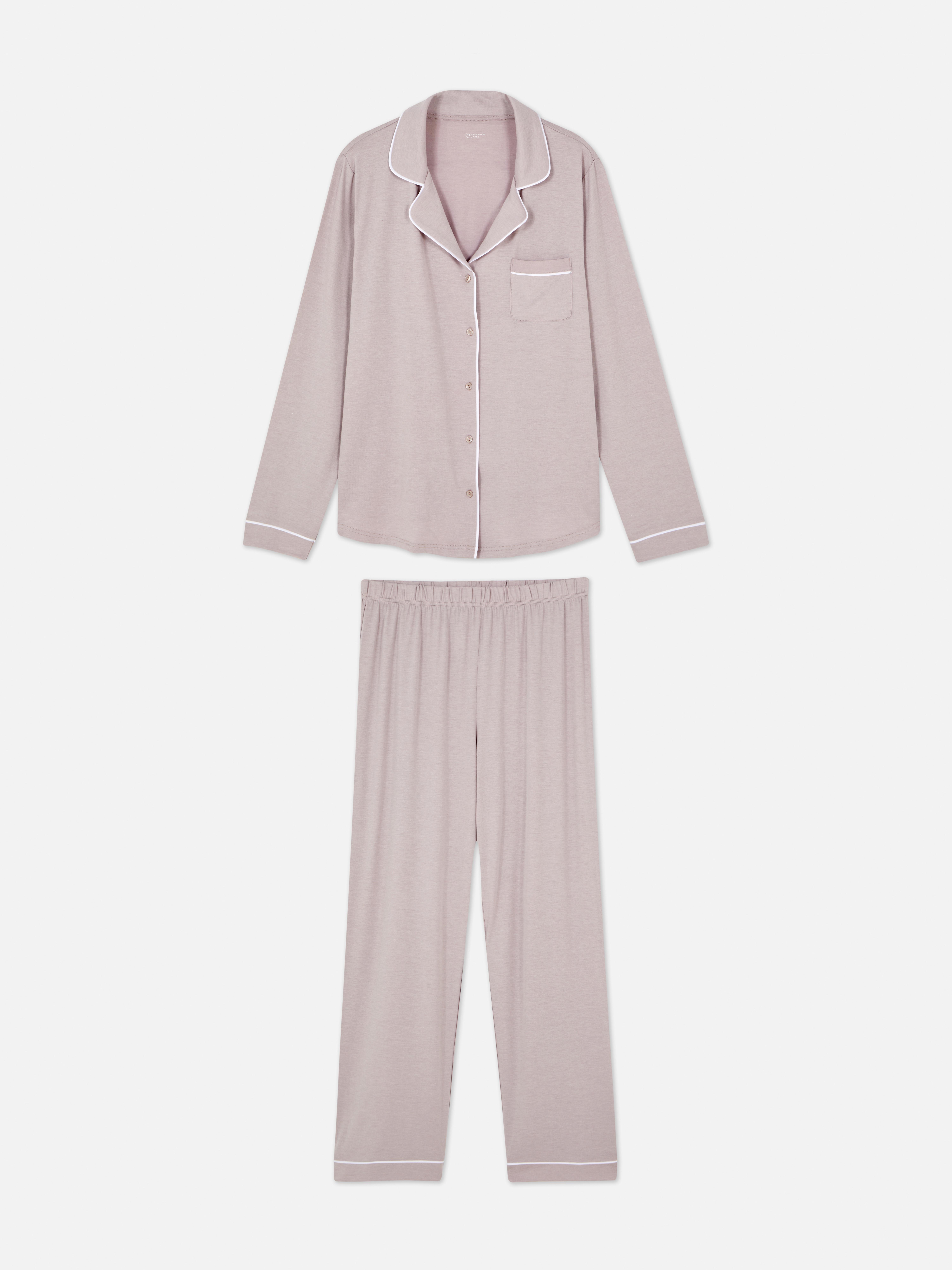 Womens Light Purple Boyfriend Long Pyjamas Primark