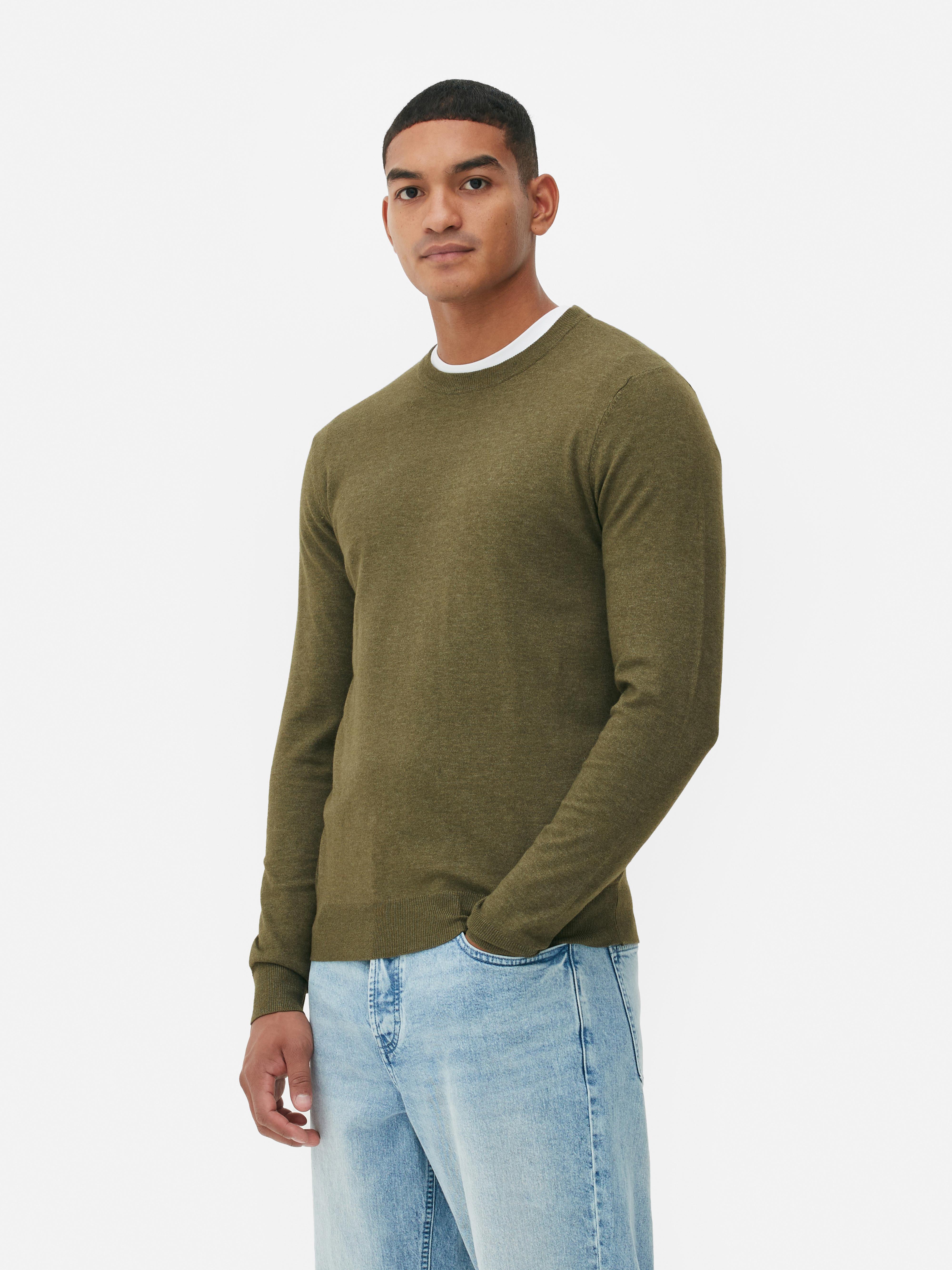 Green fine knit jumper best sale