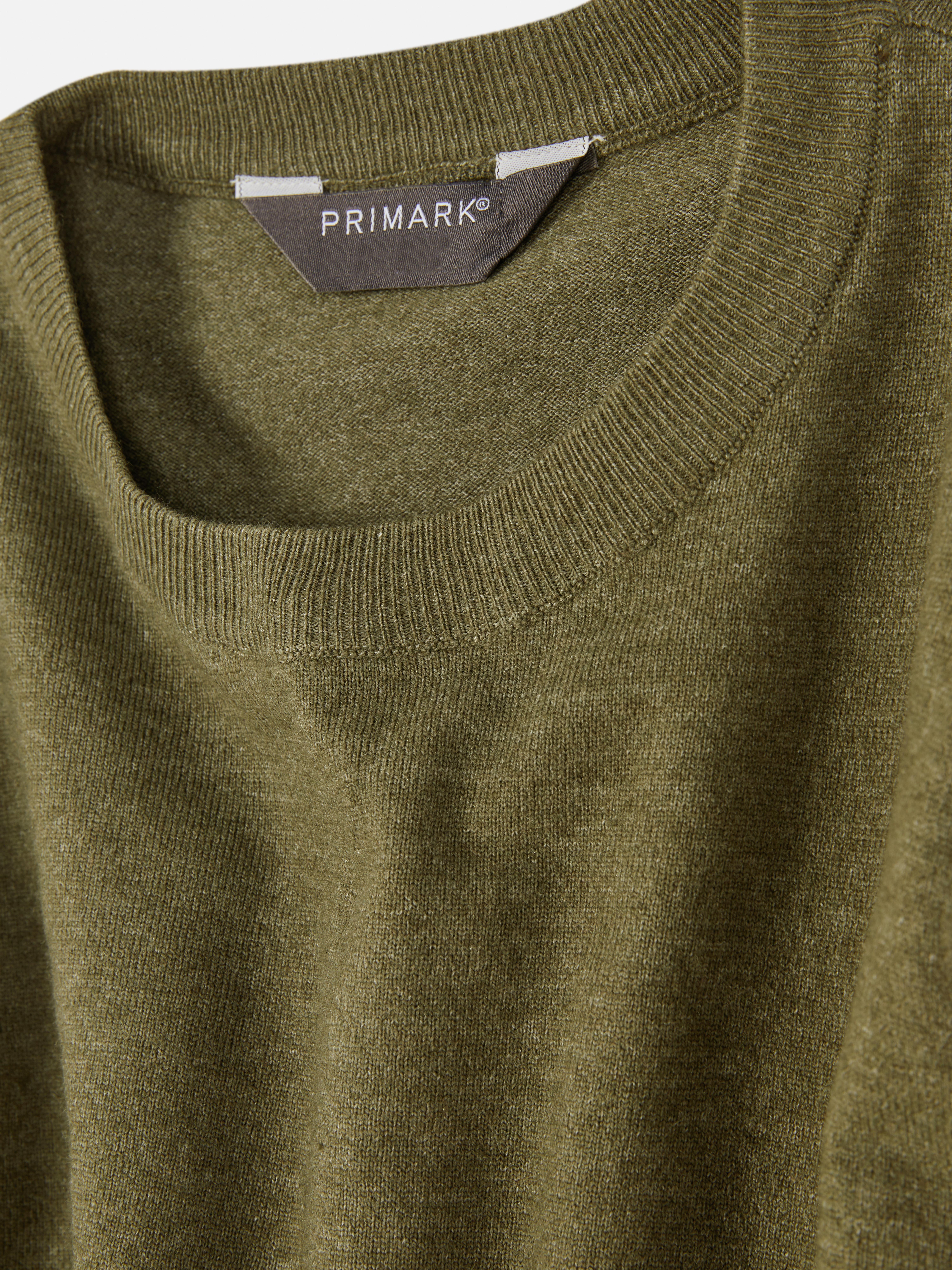 Mens Green Crew Neck Fine Knit Jumper Primark