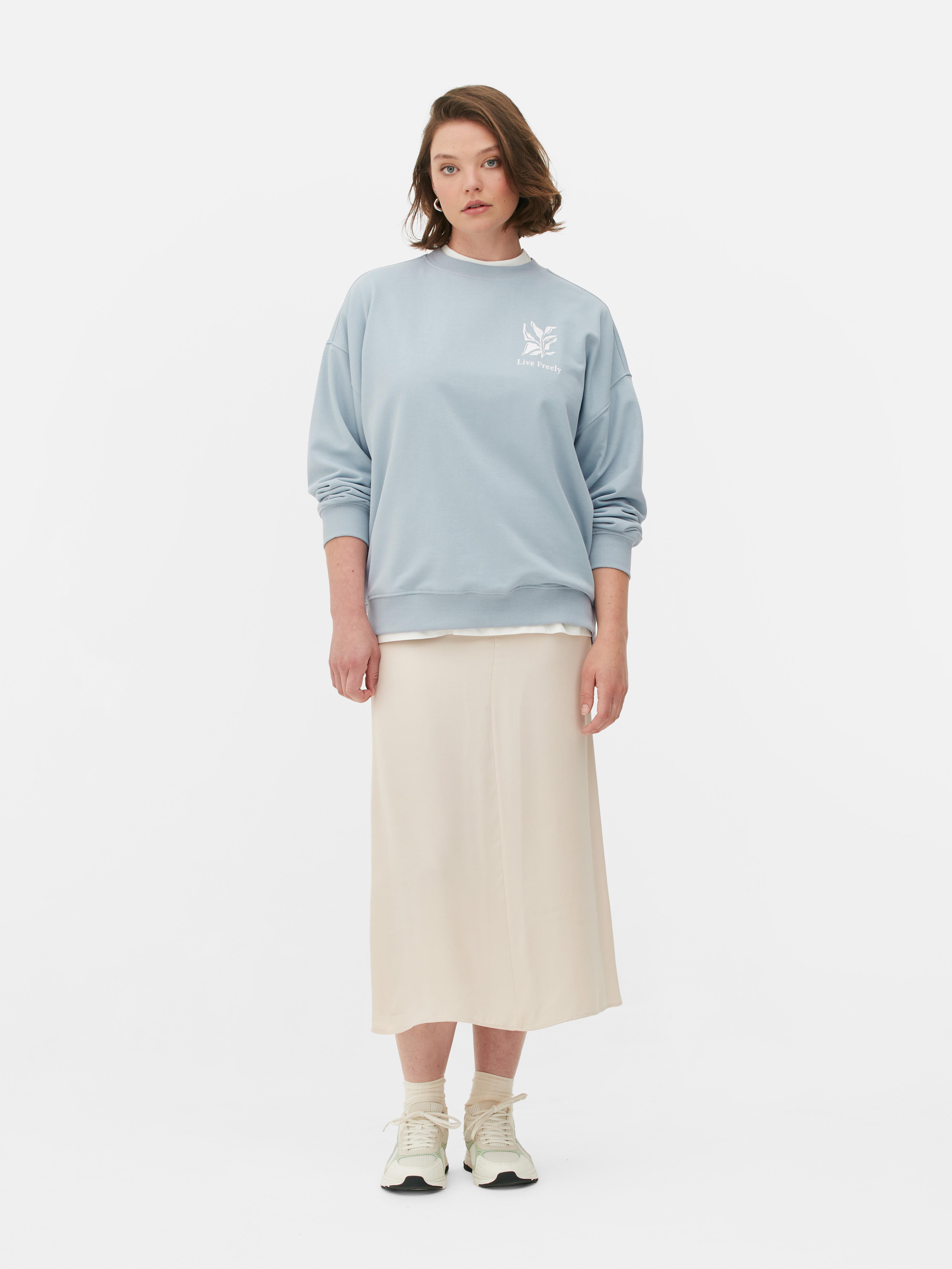 Womens White Oversized Graphic Sweatshirt Primark