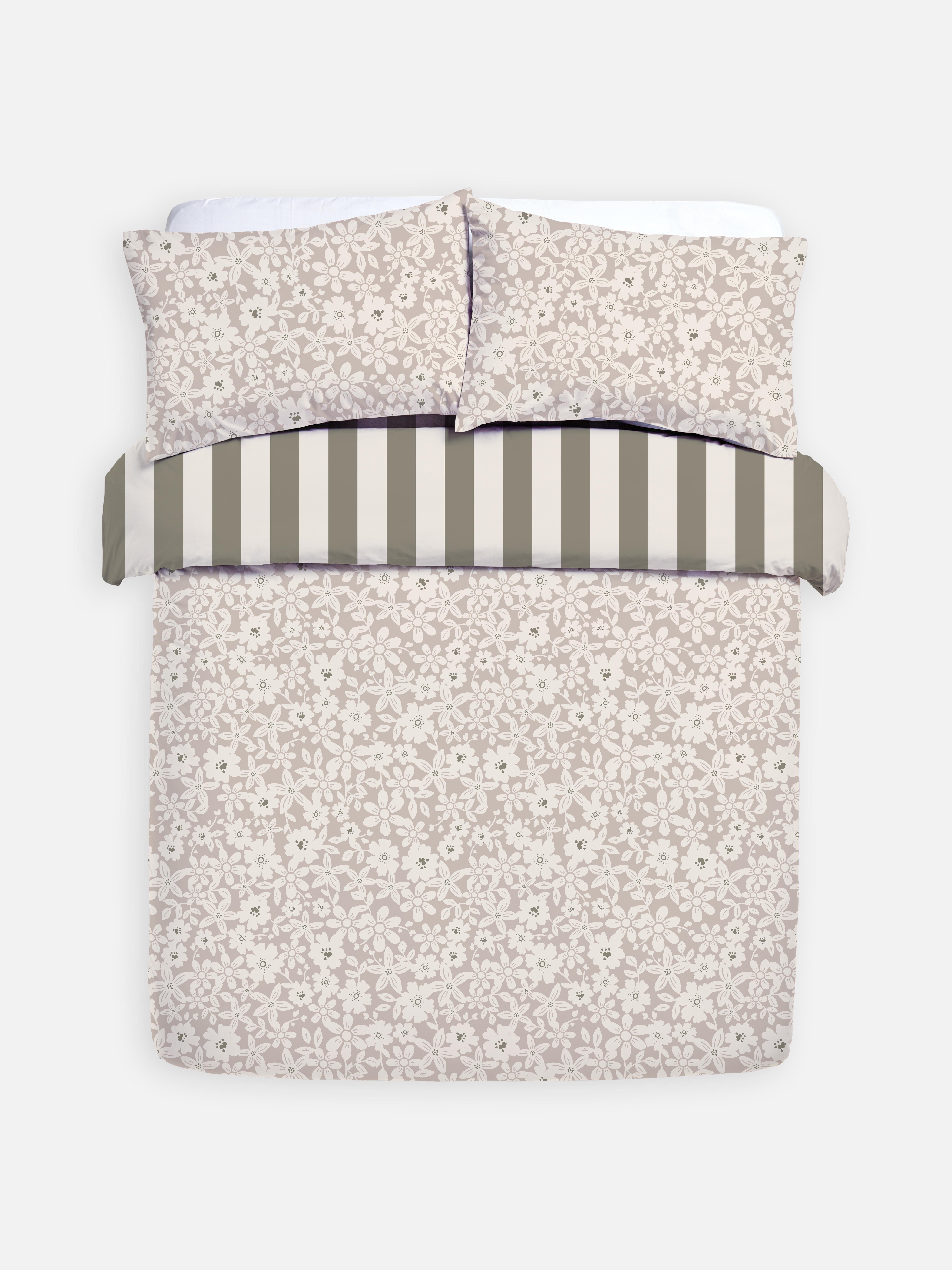 Natural Reversible King Duvet Cover Set Primark