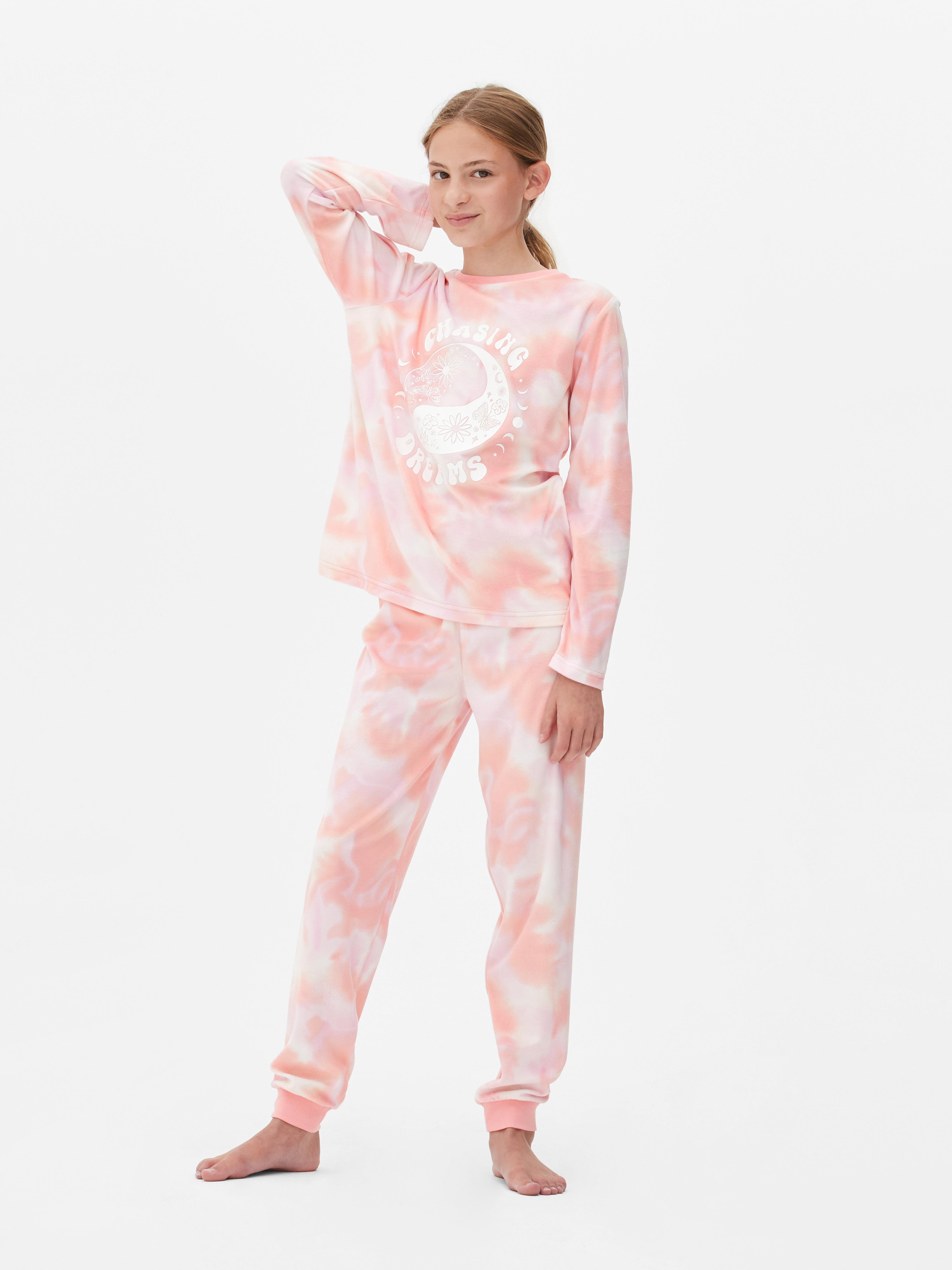 Girls Multi Chasing Dreams Tie Dye Minky Pyjamas Primark