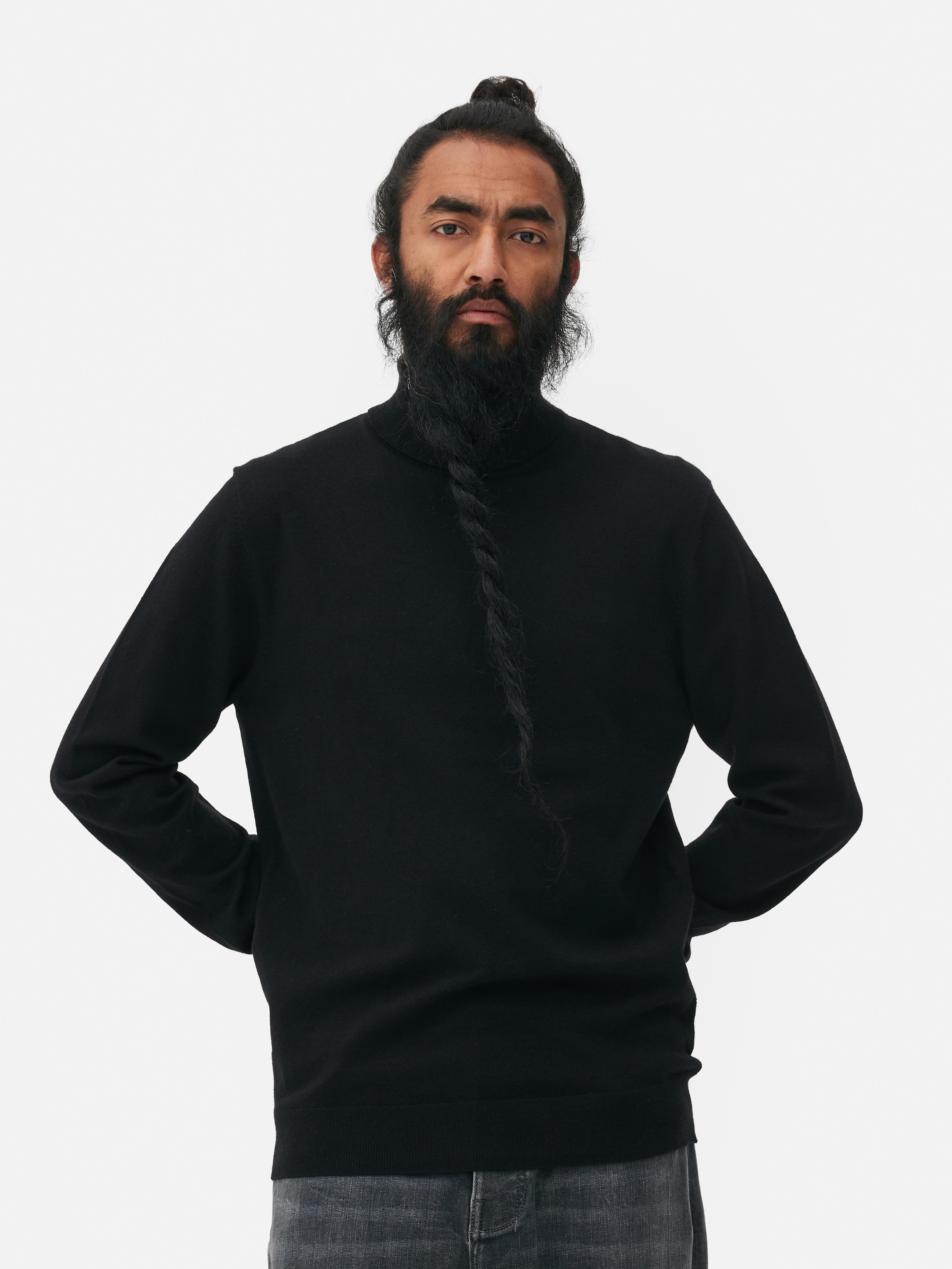 Black v neck jumper mens primark best sale