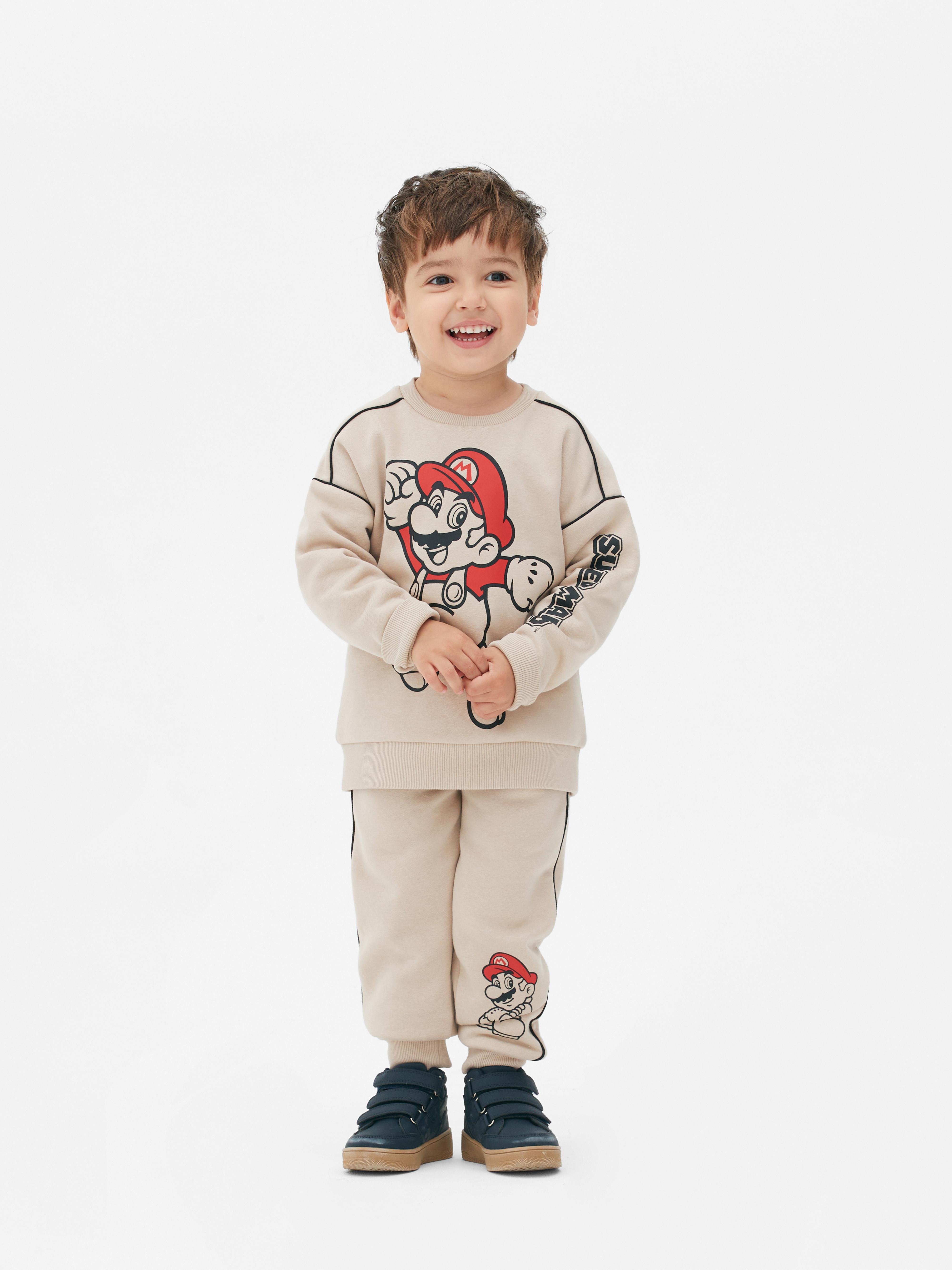 Sweat shirt passepoile Super Mario a coordonner Grege Garcons Primark