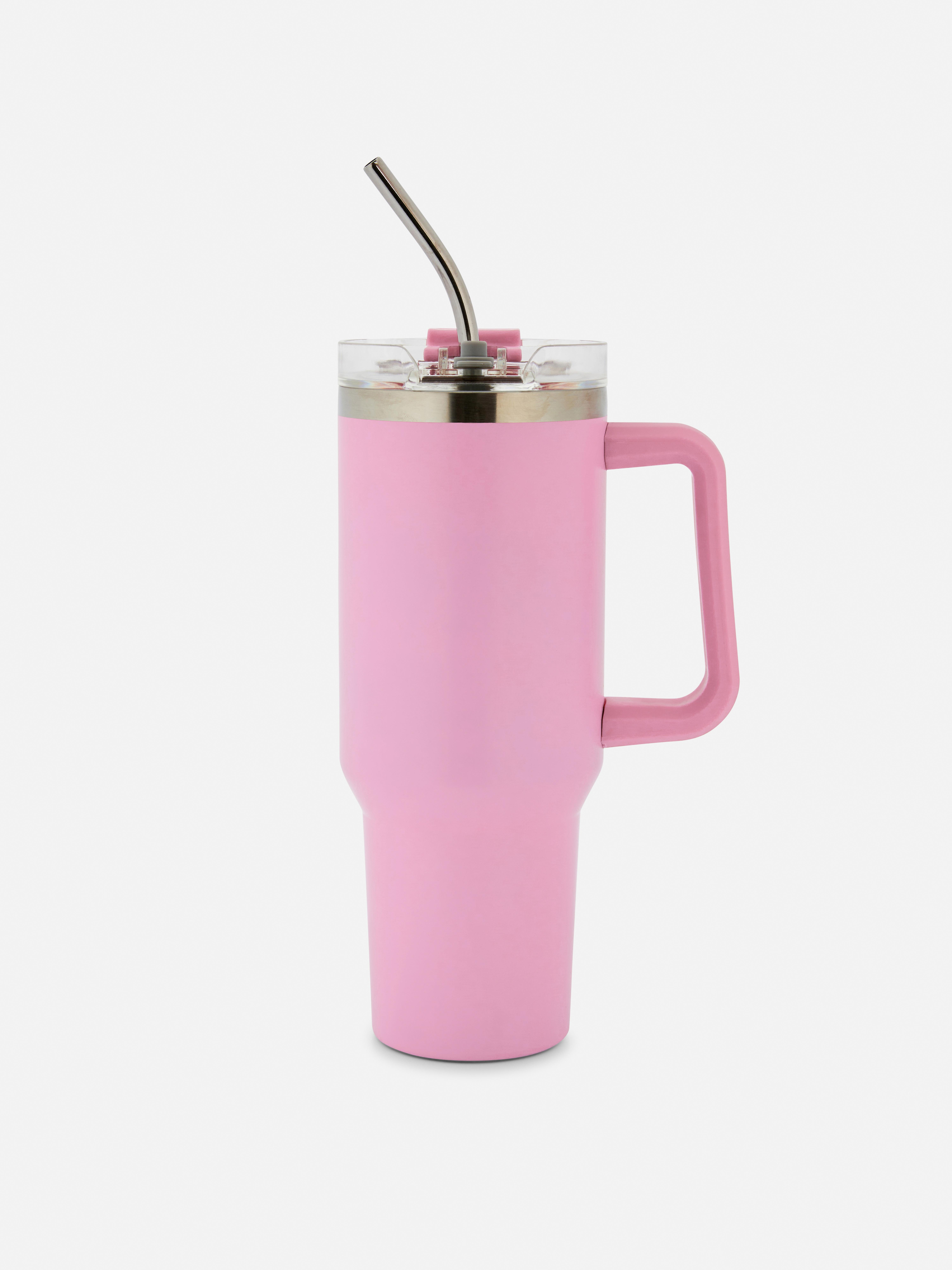 Stainless Steel Travel Mug with Straw