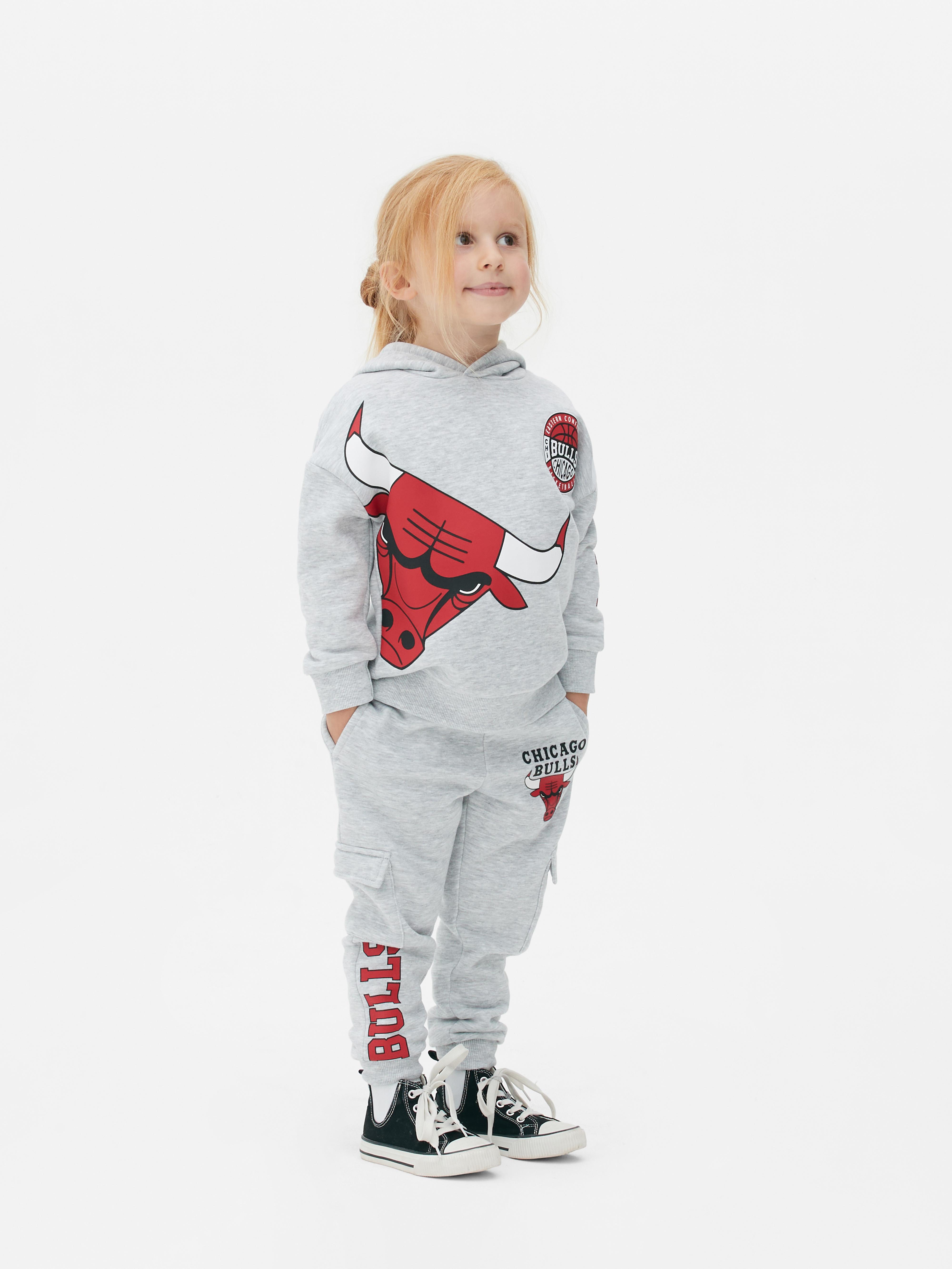 Boys Grey Marl NBA Chicago Bulls Graphic Hoodie Primark