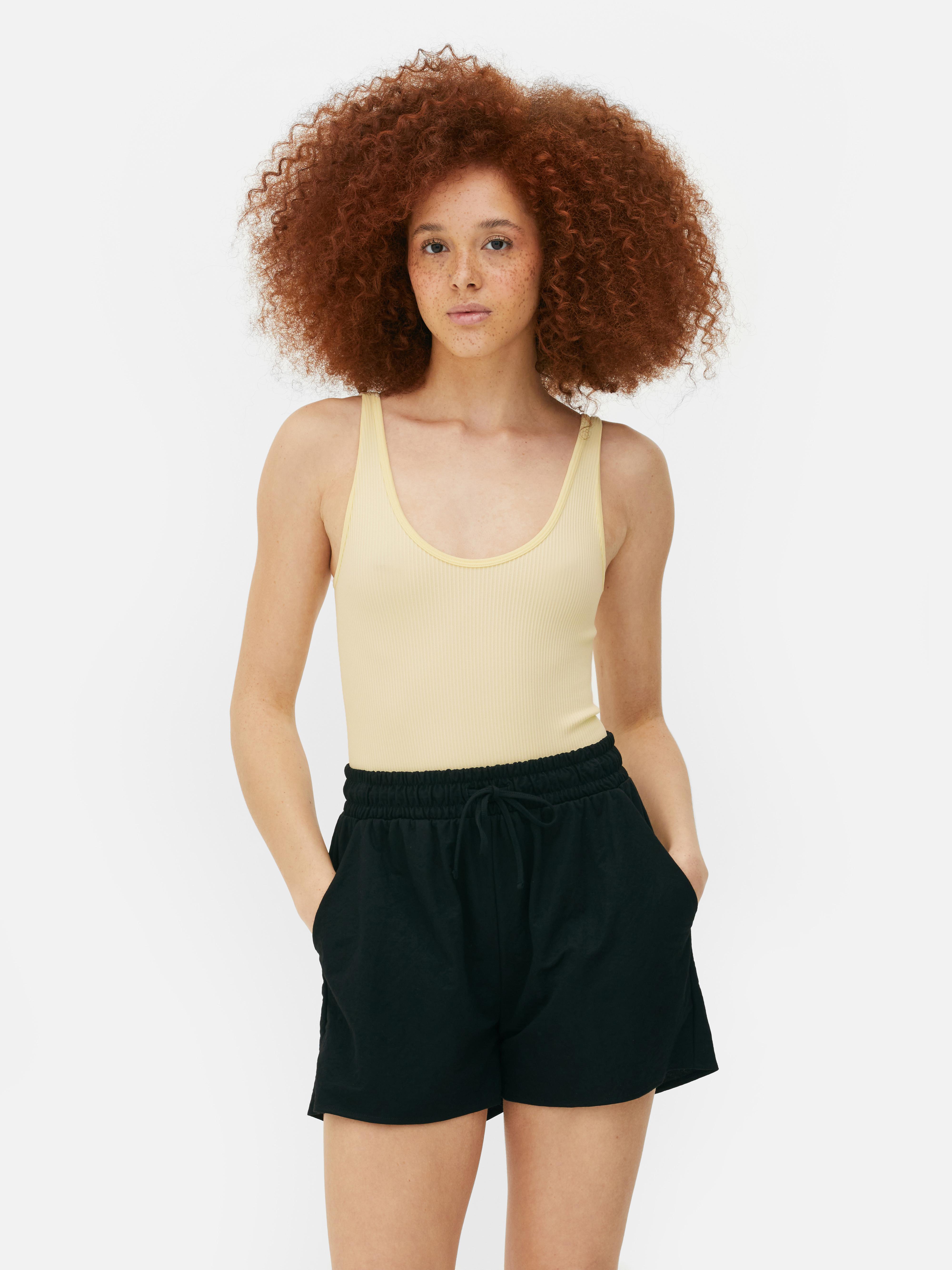 Womens Lemon Seamless Ribbed Scoop Neck Bodysuit Penneys