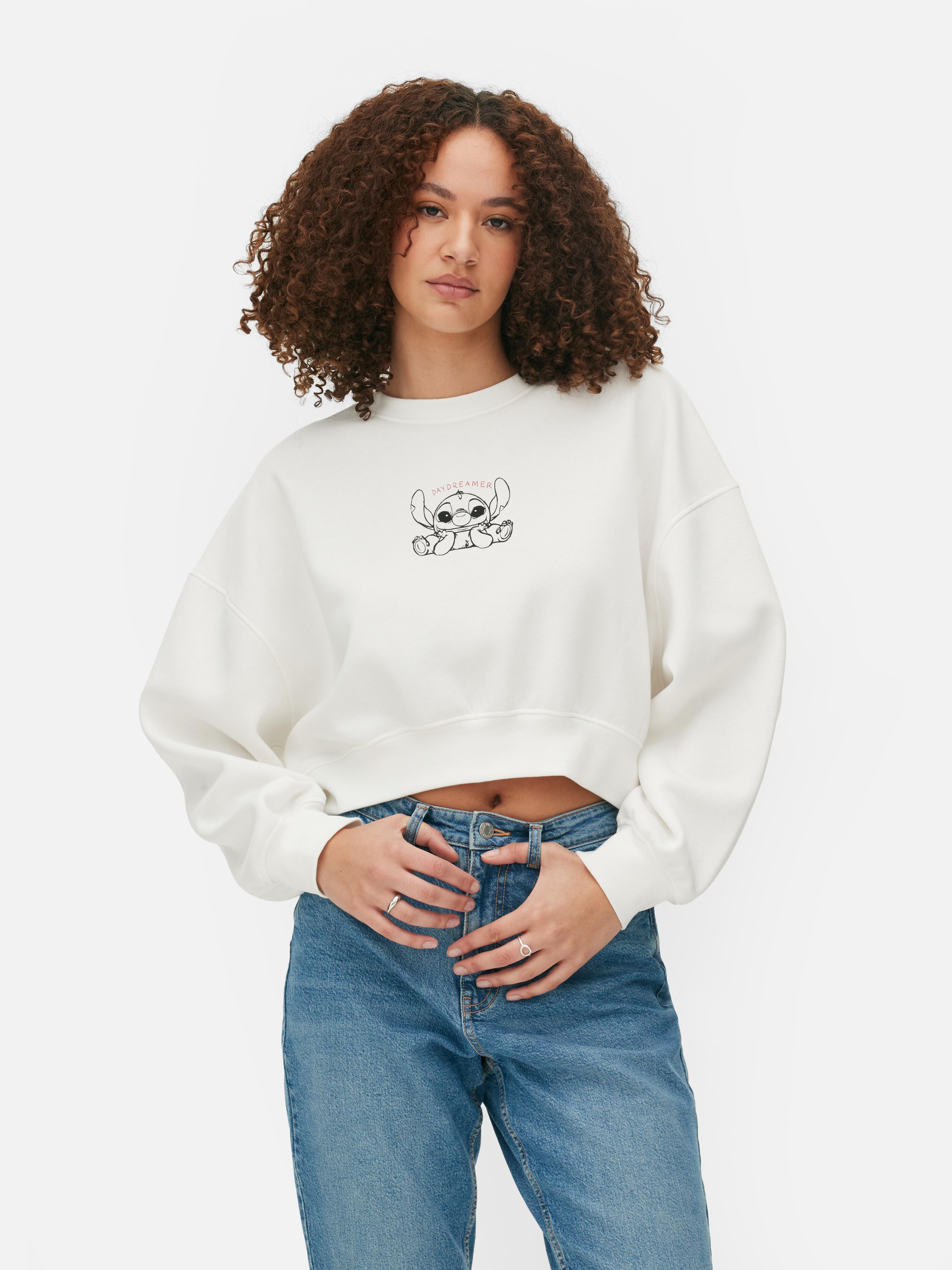 Women's White Disney’s Stitch Cropped Sweatshirt | Primark