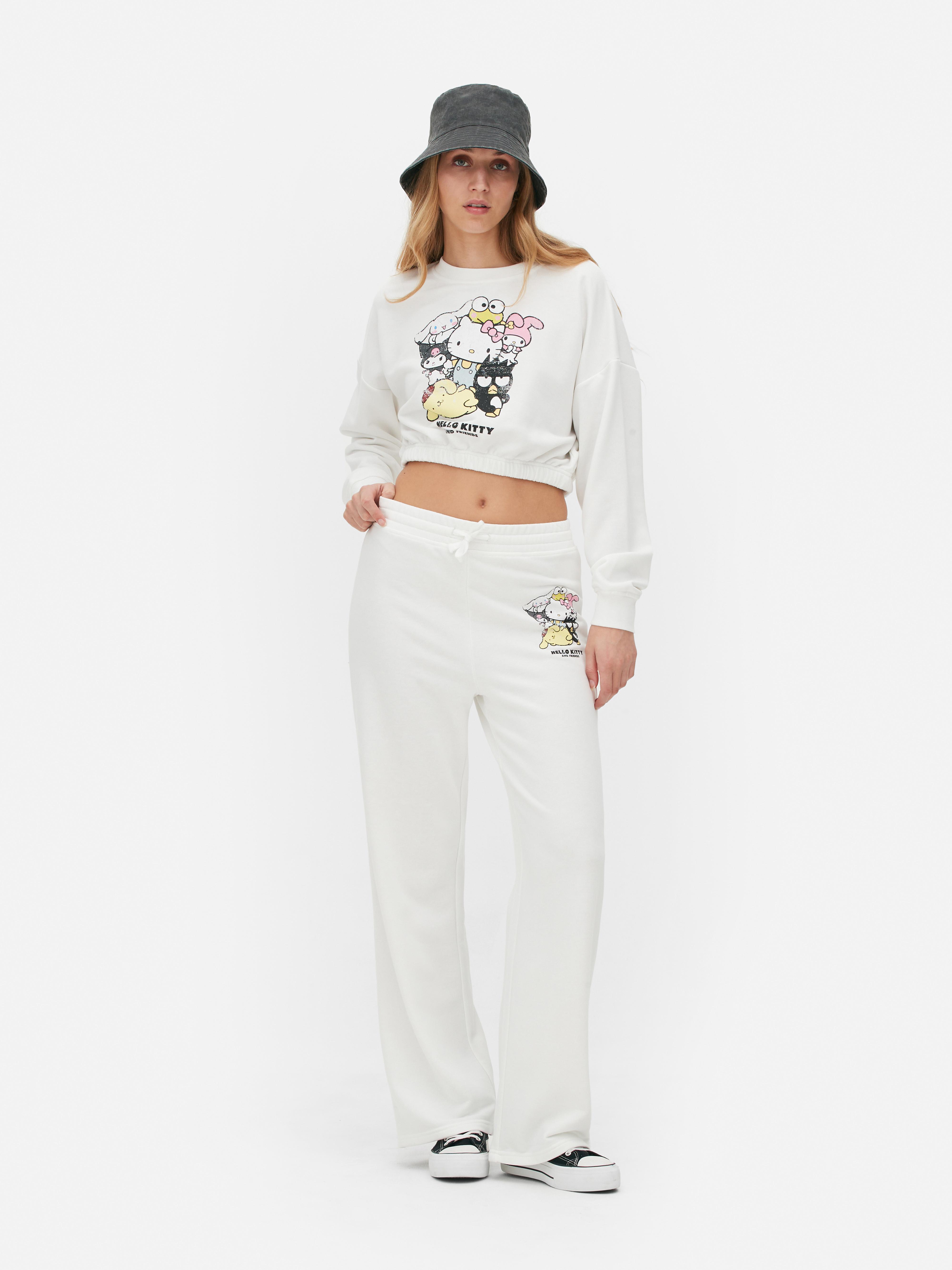 Women's White Hello Kitty Cropped Sweatshirt | Primark