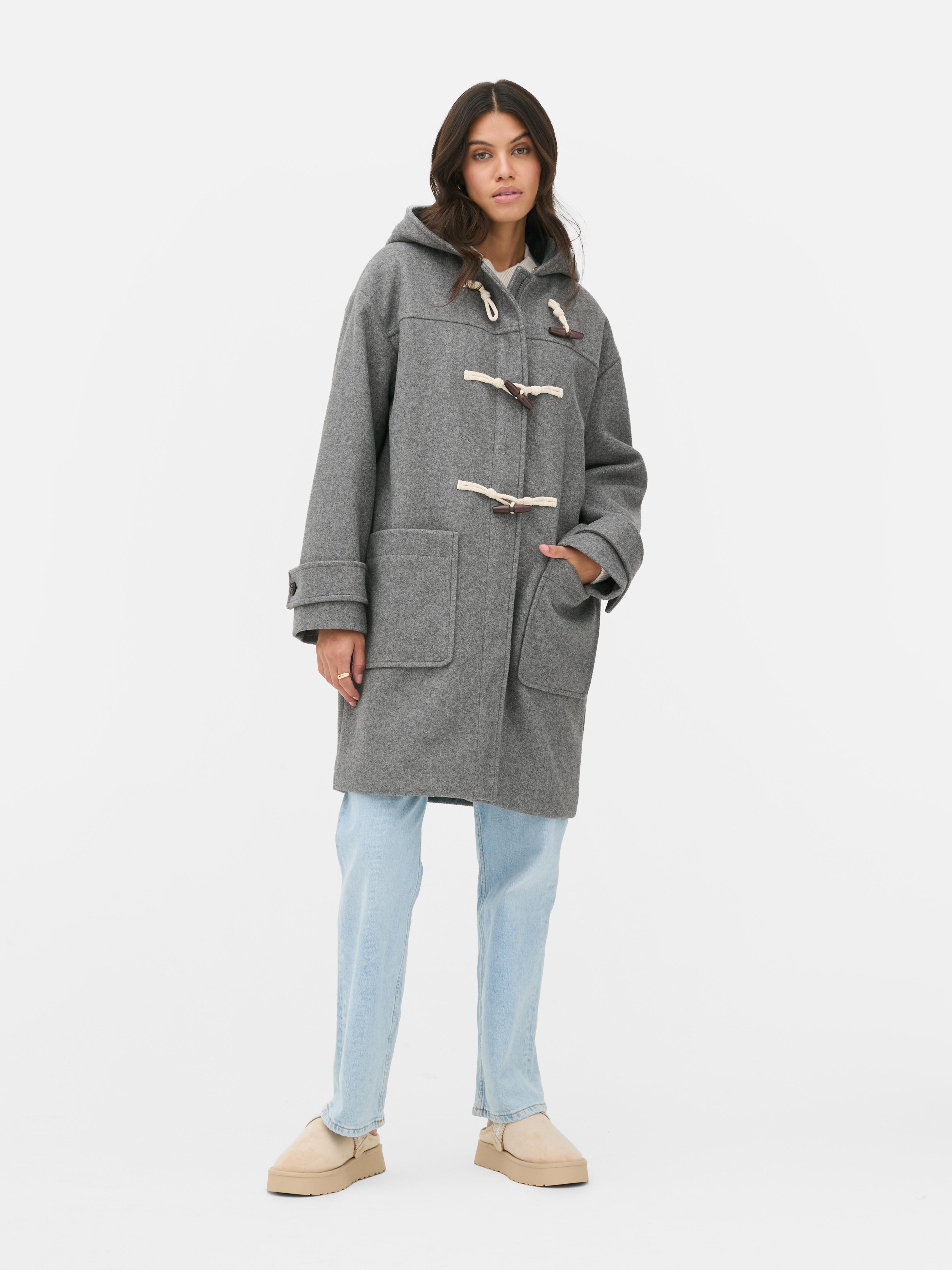 Womens Grey Paula Echevarria Hooded Duffle Coat Primark