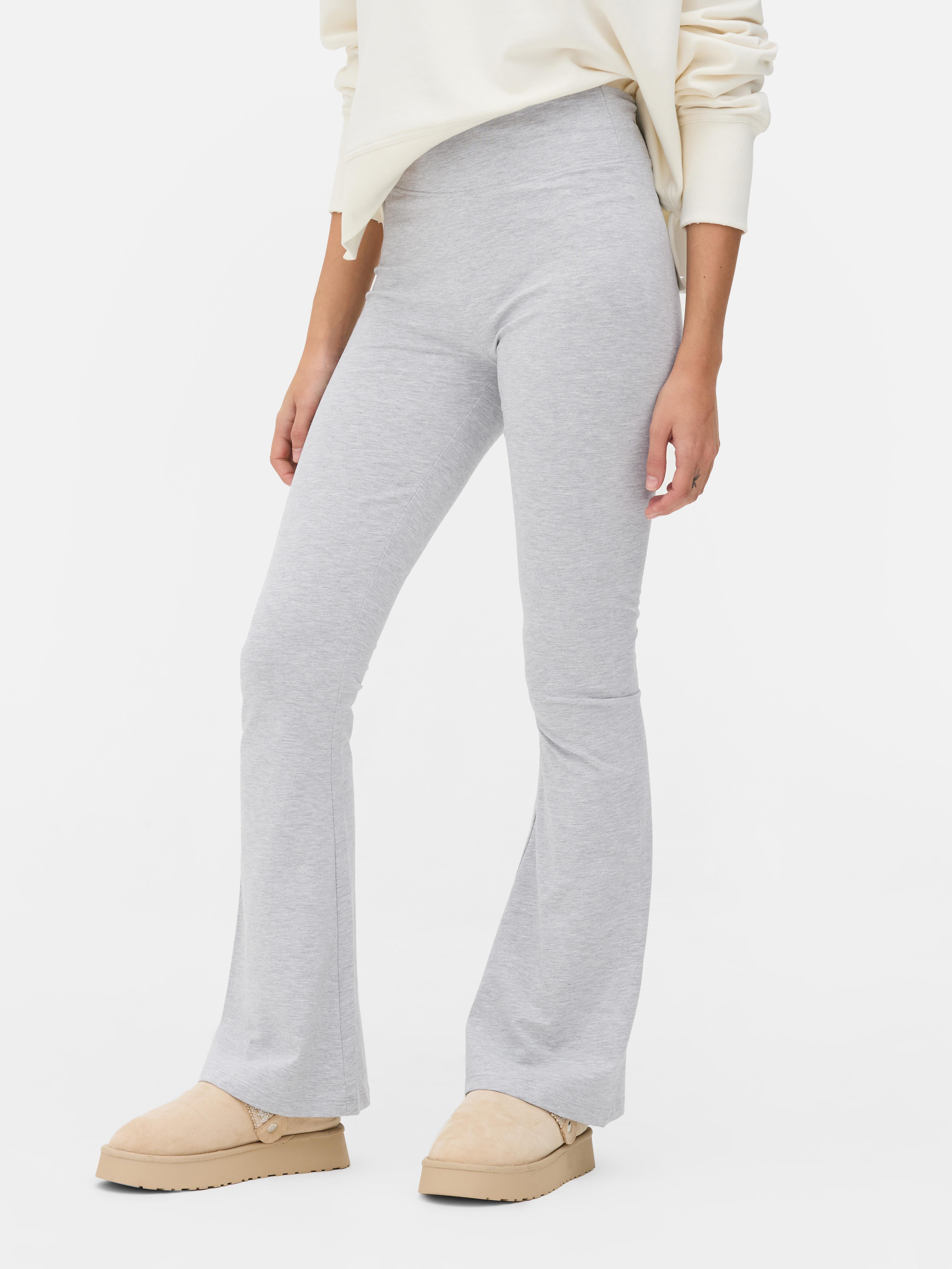 Women s Grey Marl High Waisted Flared Leggings Penneys