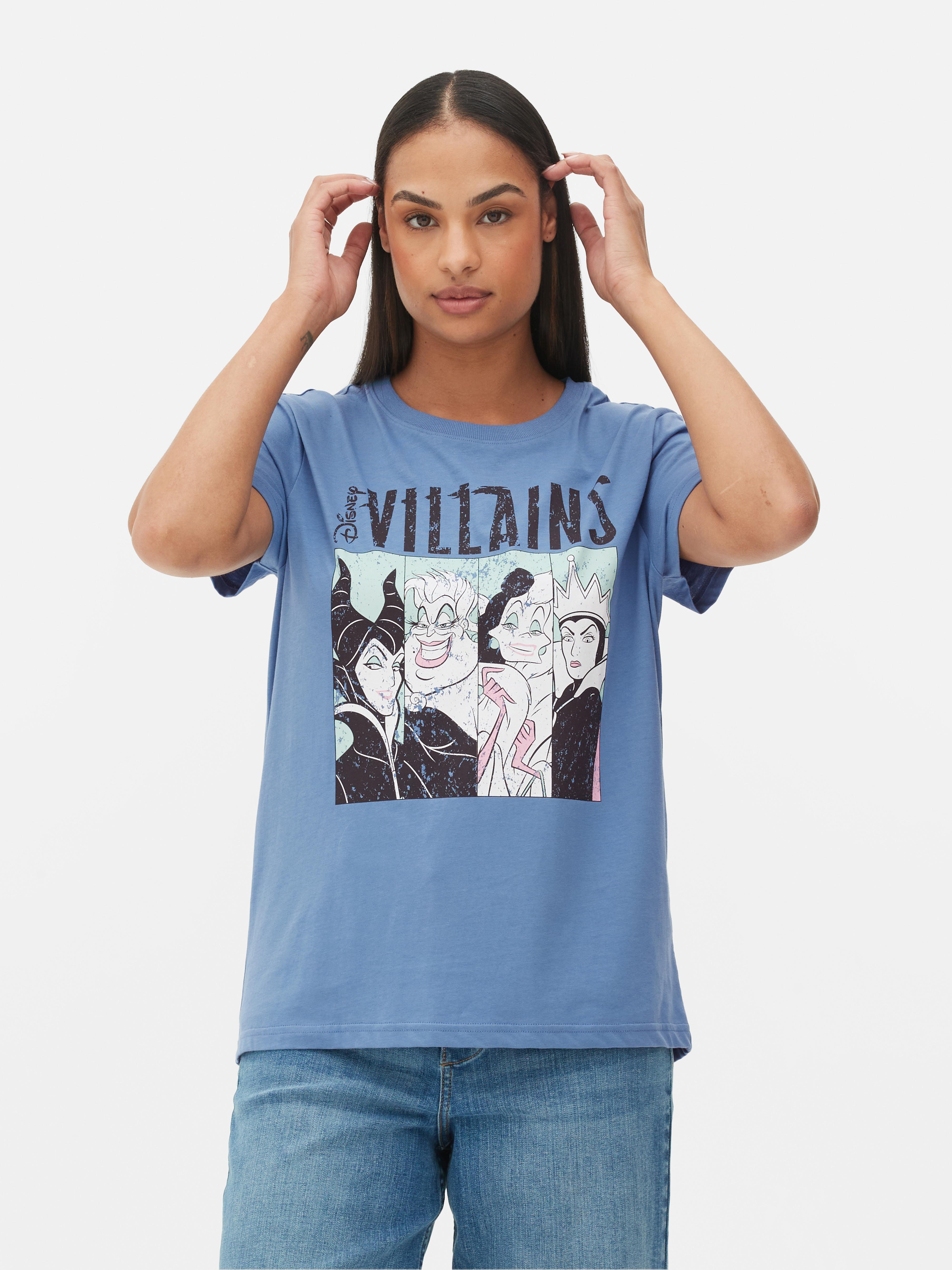 Women s Dark Blue Disney s Villains Graphic T Shirt Primark