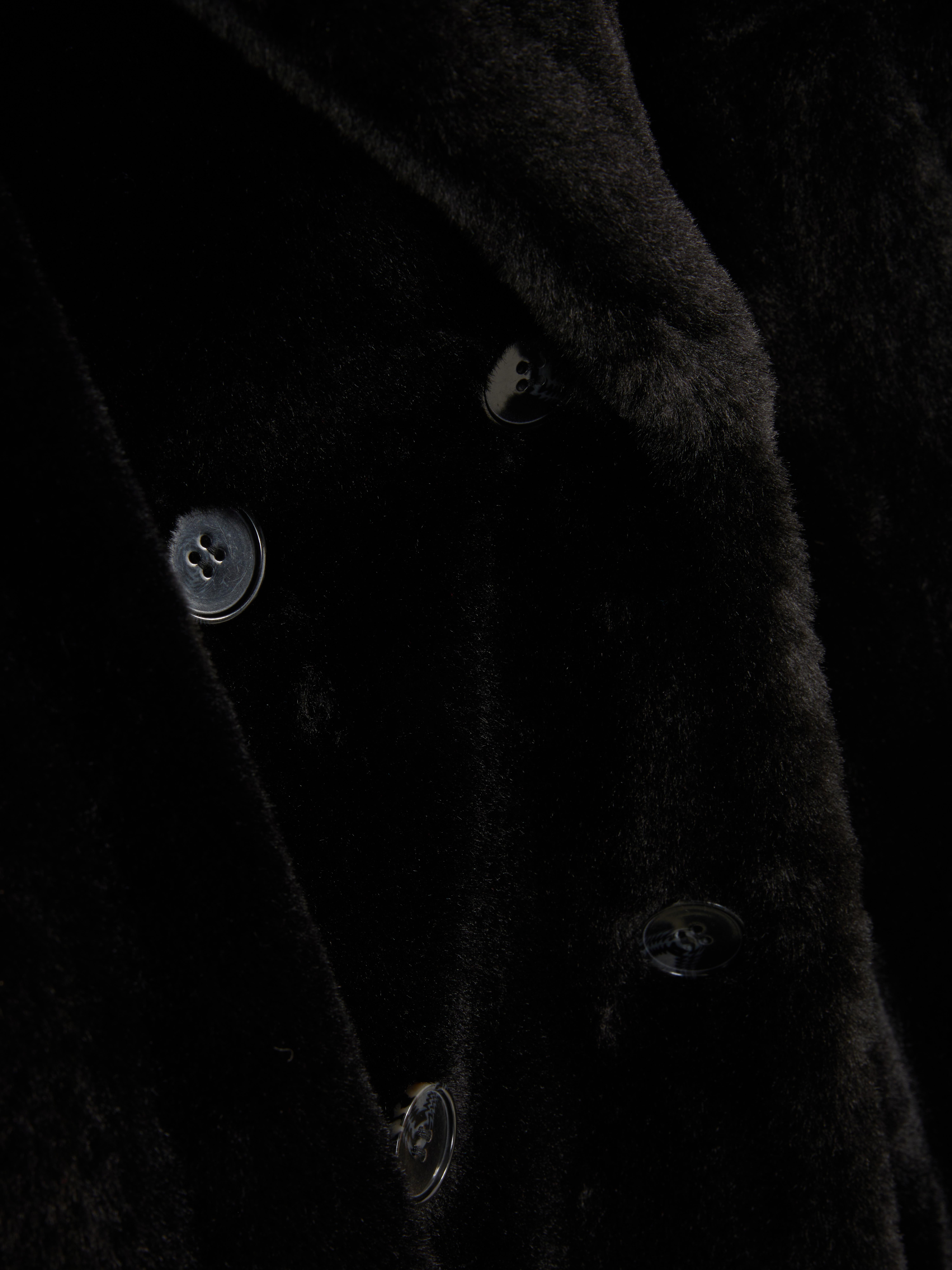 Womens Black Double Breasted Faux Fur Coat Primark