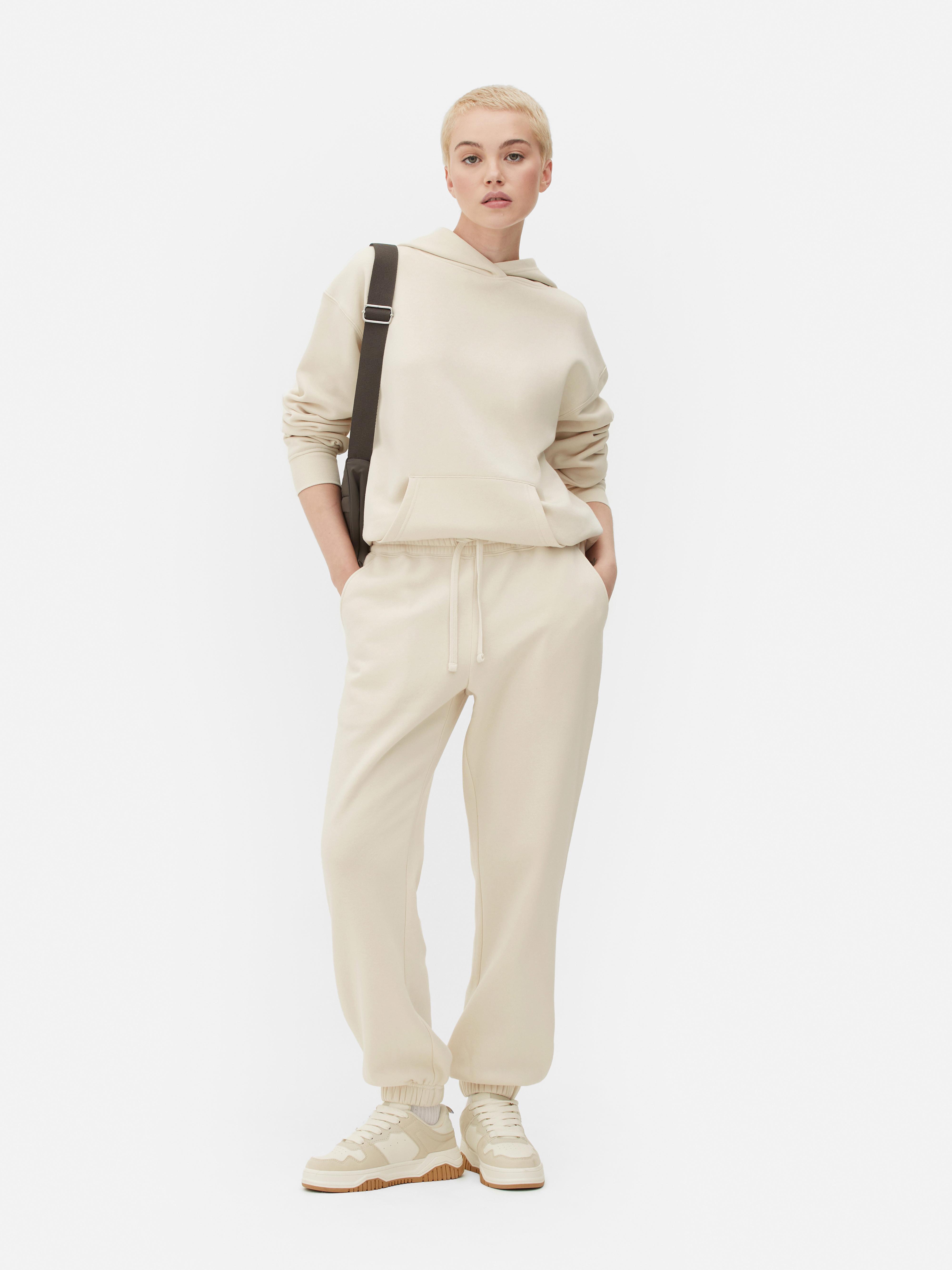 Womens Cream Regular Fit Essential Joggers Primark