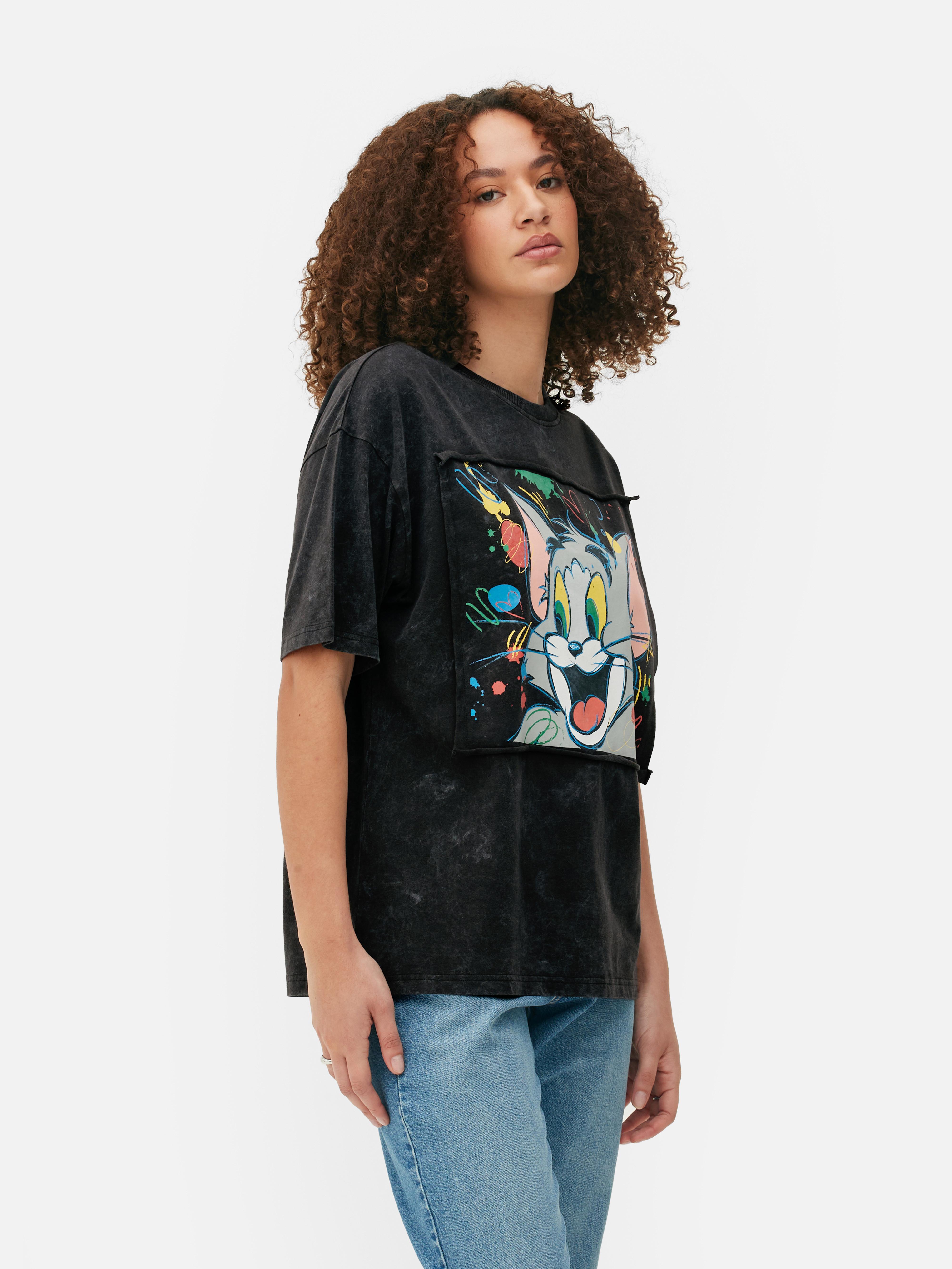 Womens Charcoal Tom and Jerry Cutaway T-shirt | Primark