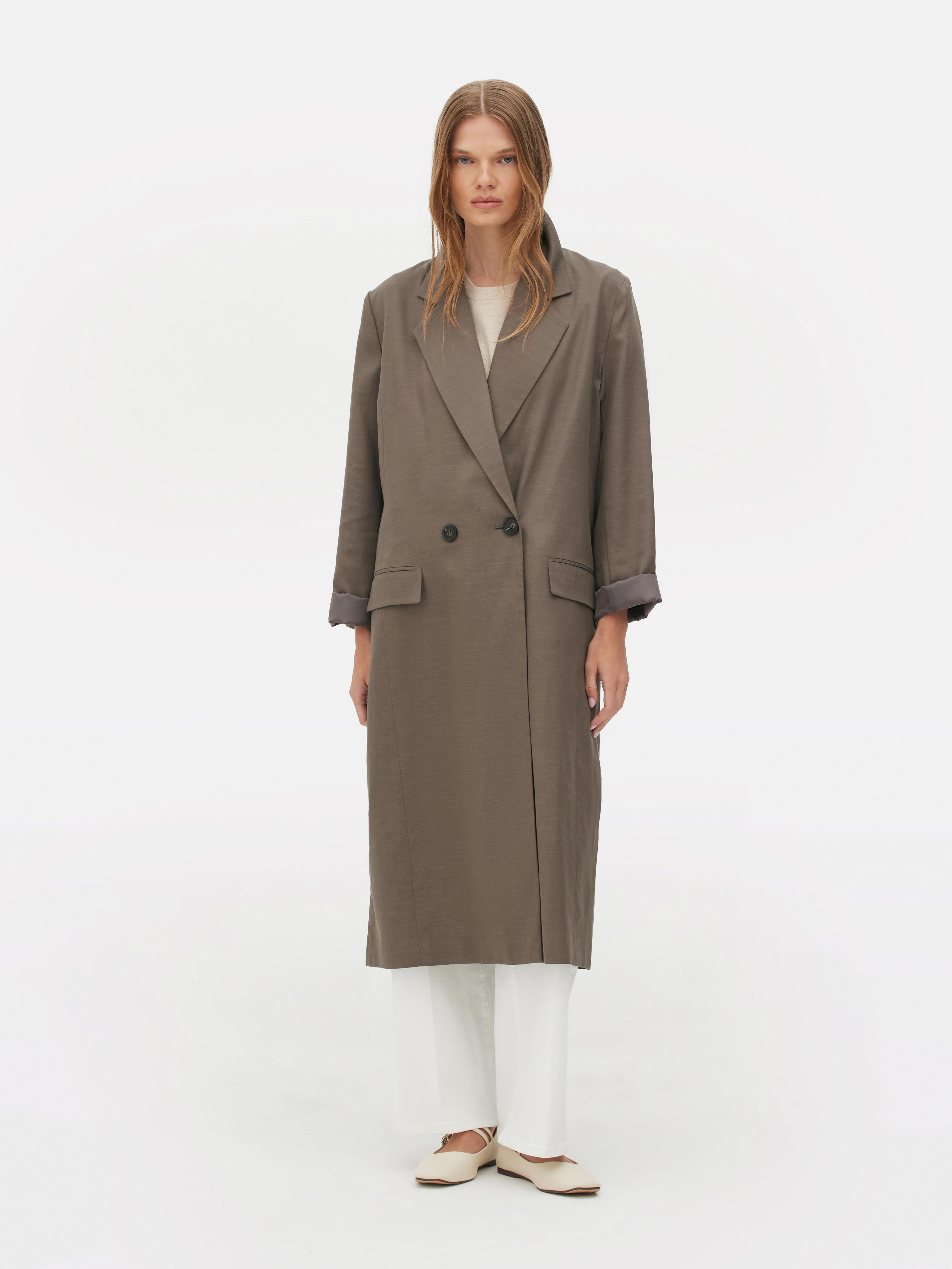 Double breasted trenchcoat The Edit Taupe Dames Primark