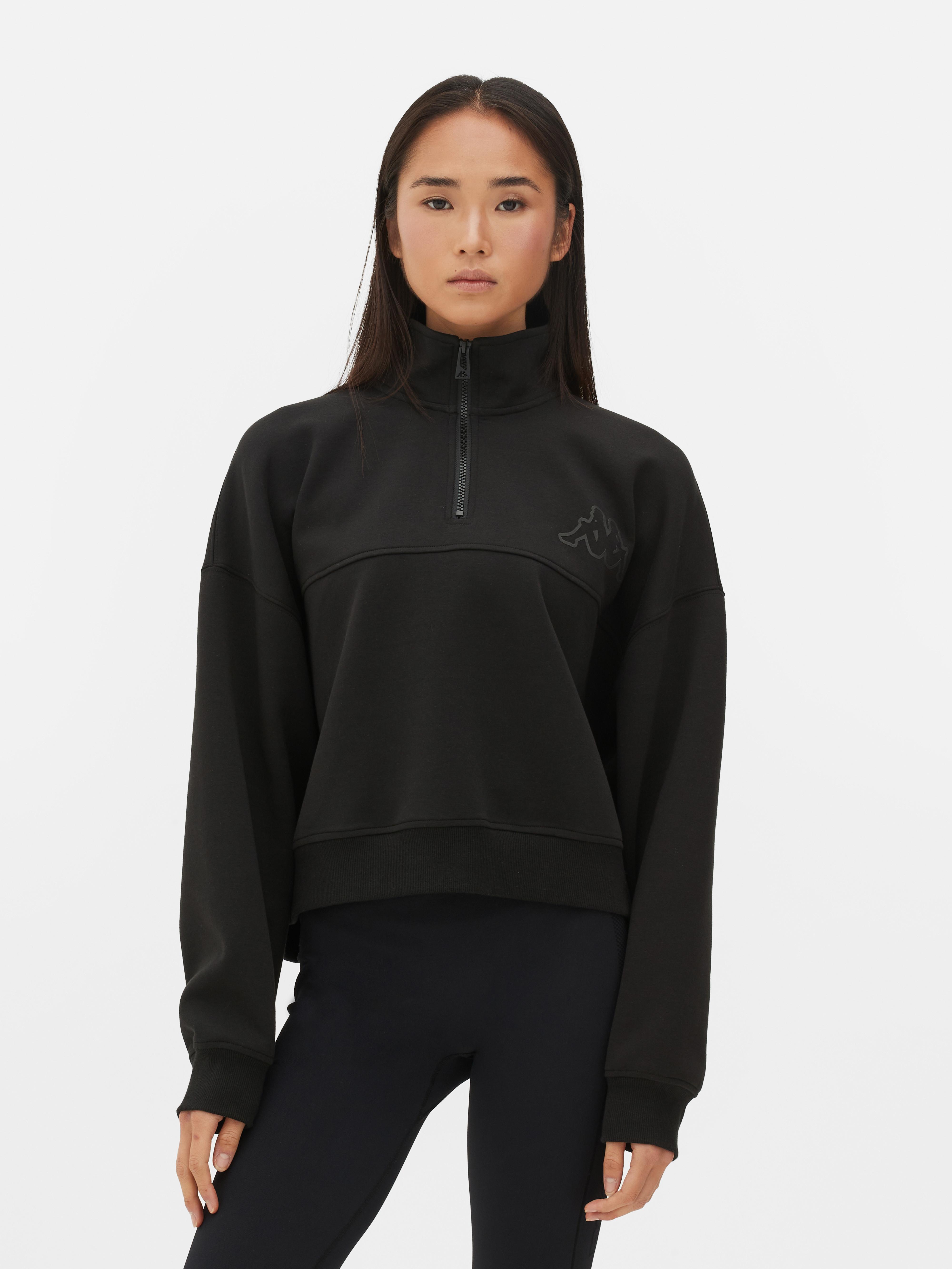 Womens Black Kappa x Primark Half Zip Sweatshirt Primark