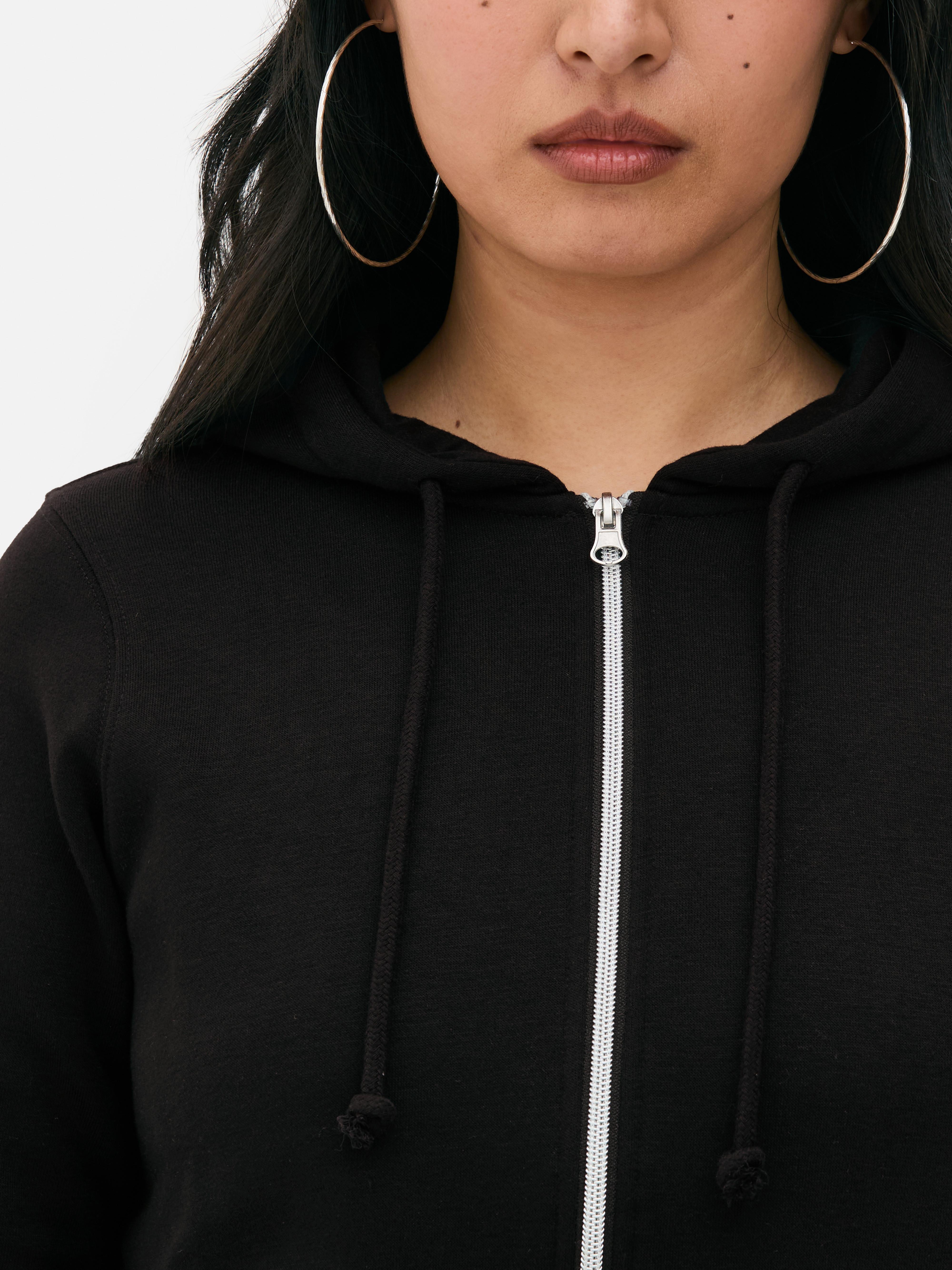 Zip-Up  Drawstring Hoodie