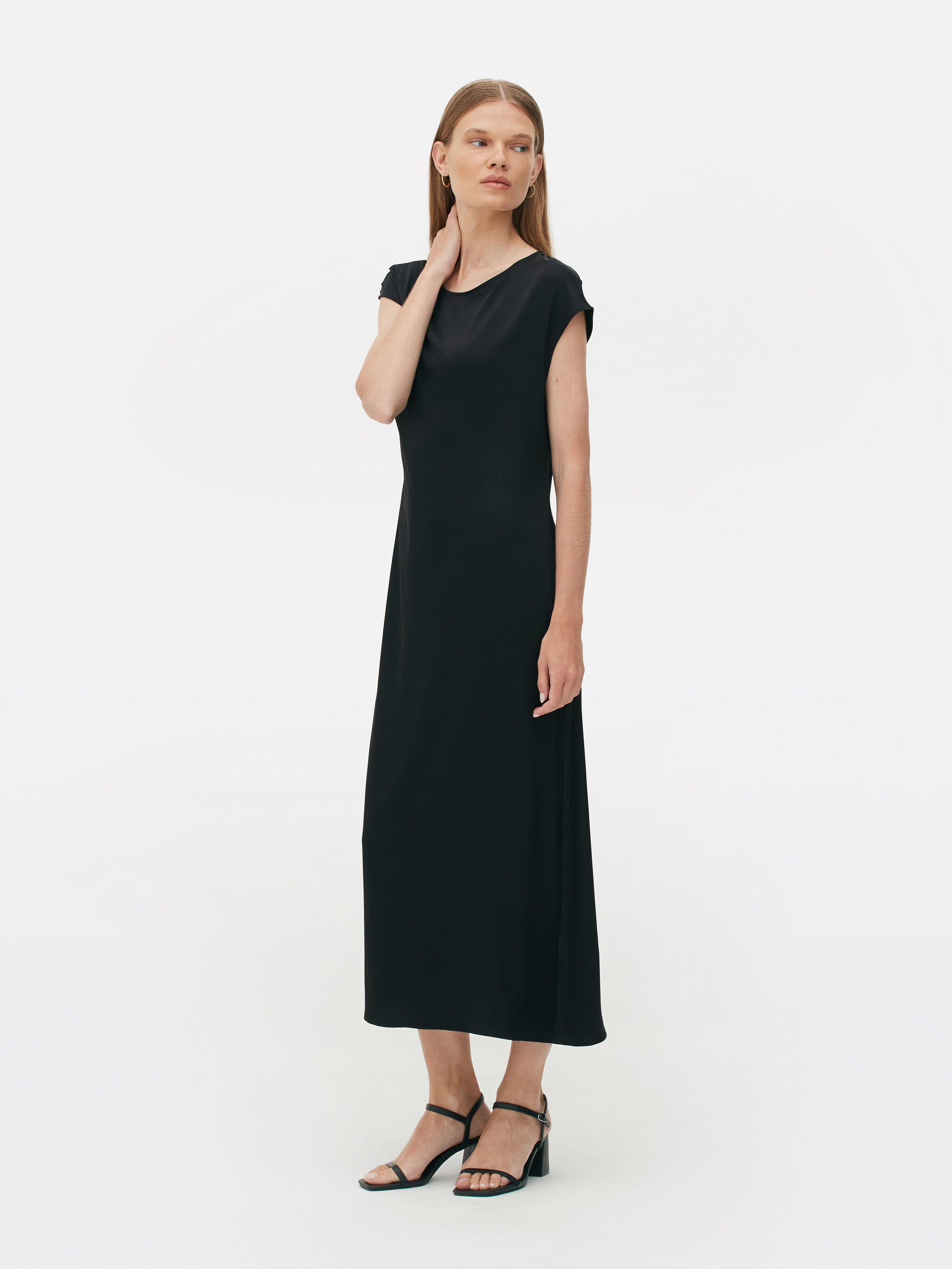 Women s Black The Edit Satin Midi Dress Penneys