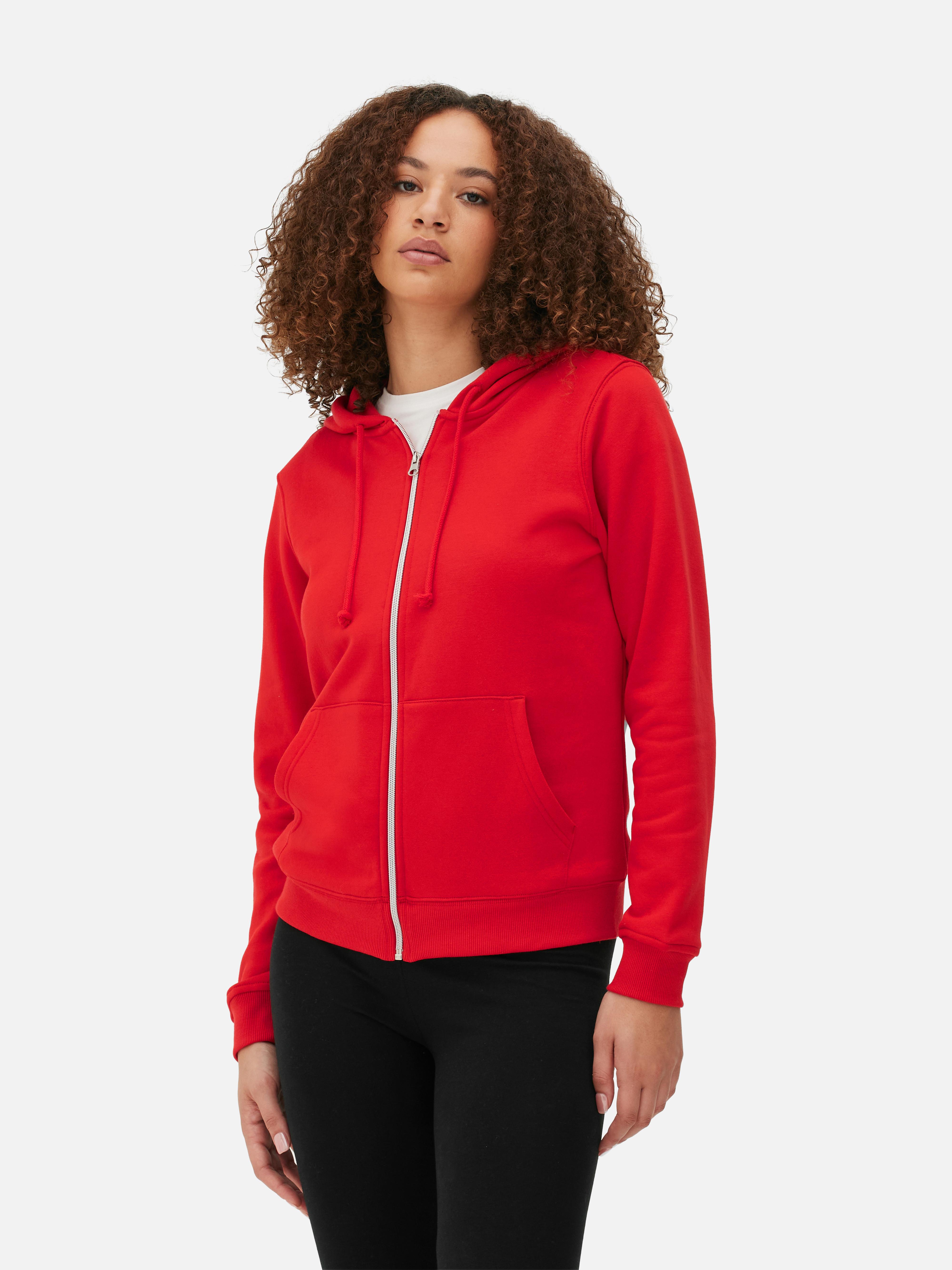 Womens Red Essential Zip Up Hoodie Primark