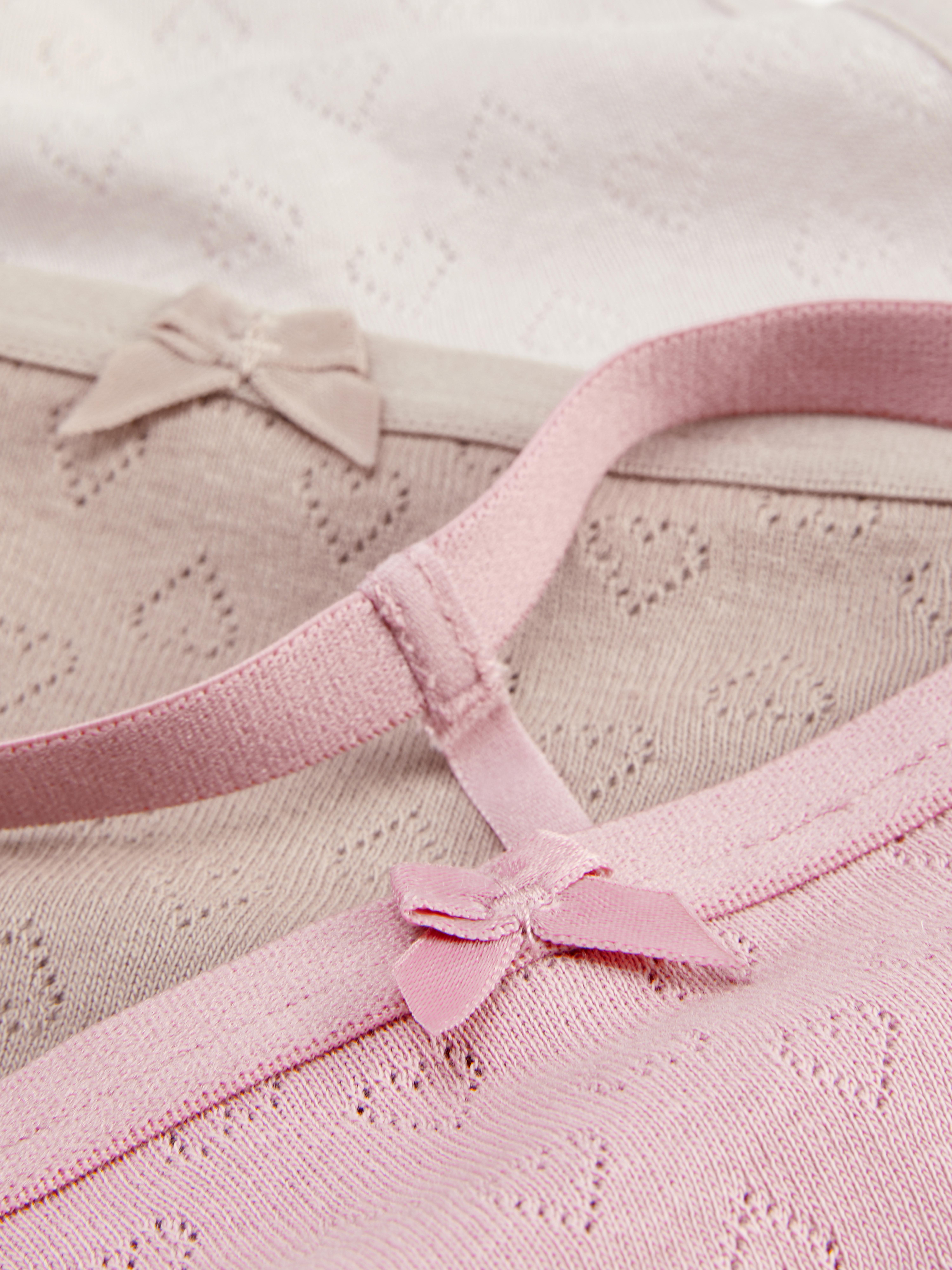 Women's Light Pink 3pk Pointelle Texture String Thongs Penneys