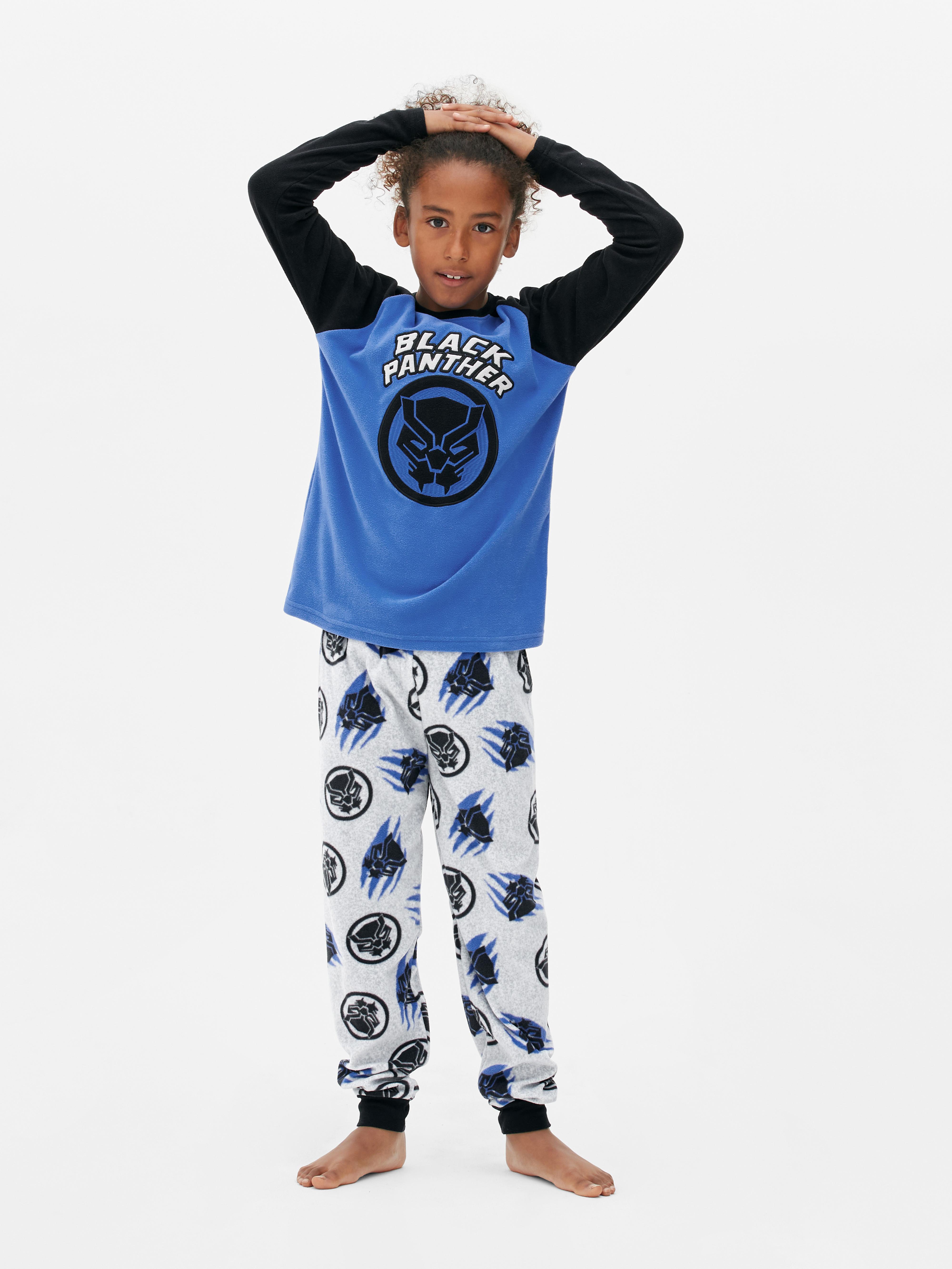 Boys Blue MARVEL Black Panther Fleece Pajamas Primark