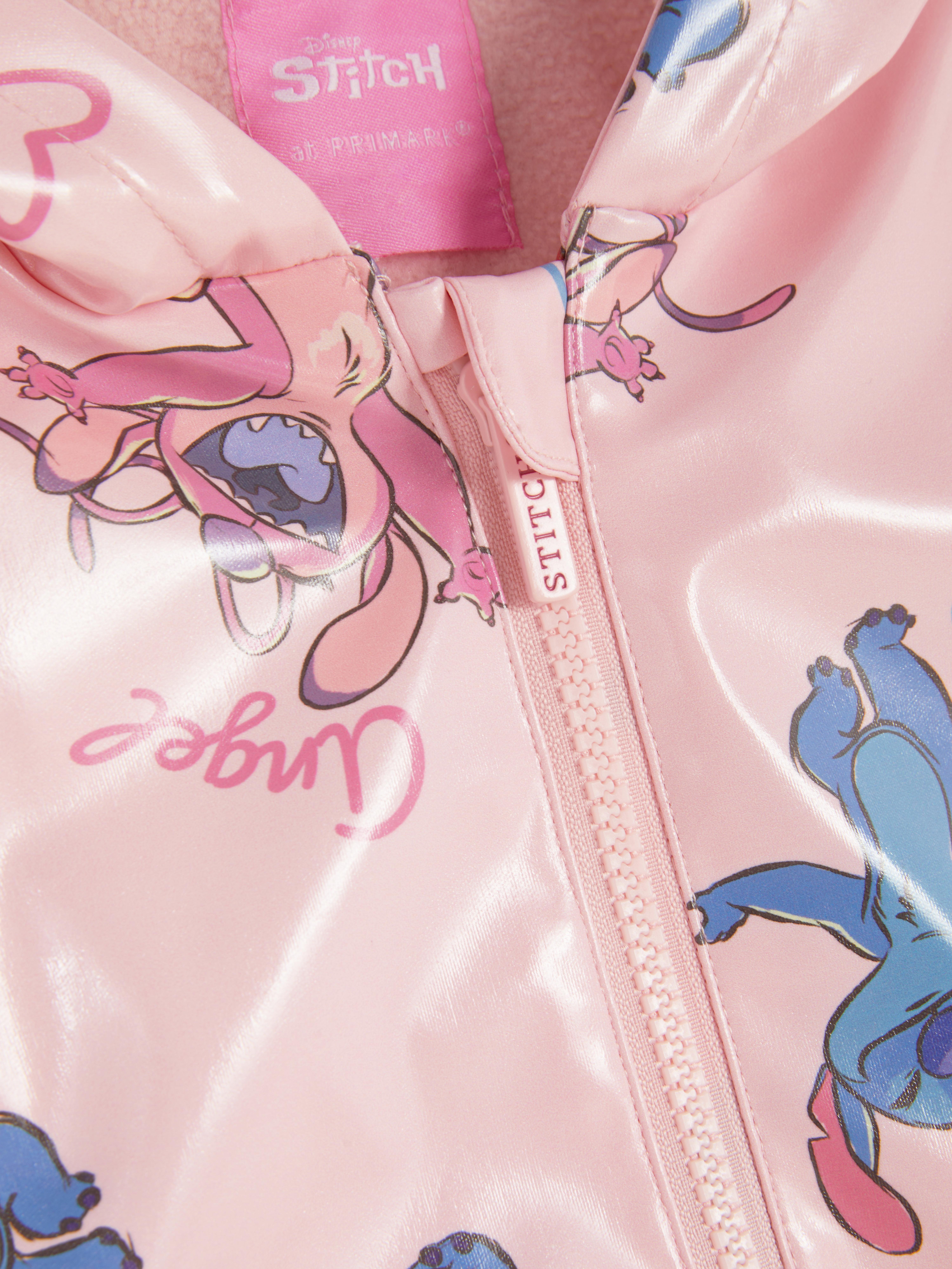 Girls Pink Disney’s Stitch Rain Jacket Primark
