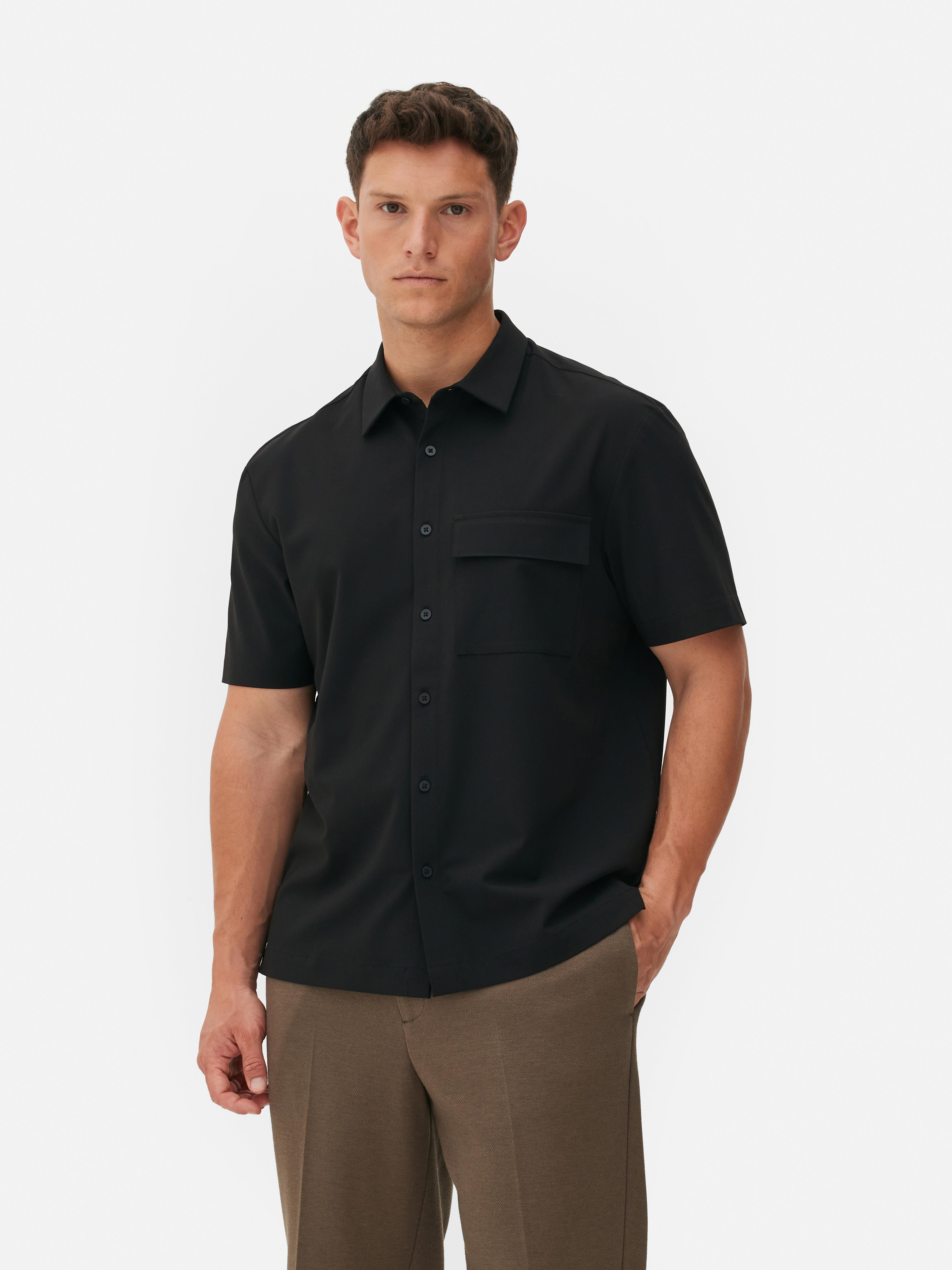 Camisa de manga corta y corte cuadrado de Kem Negro Hombre Primark