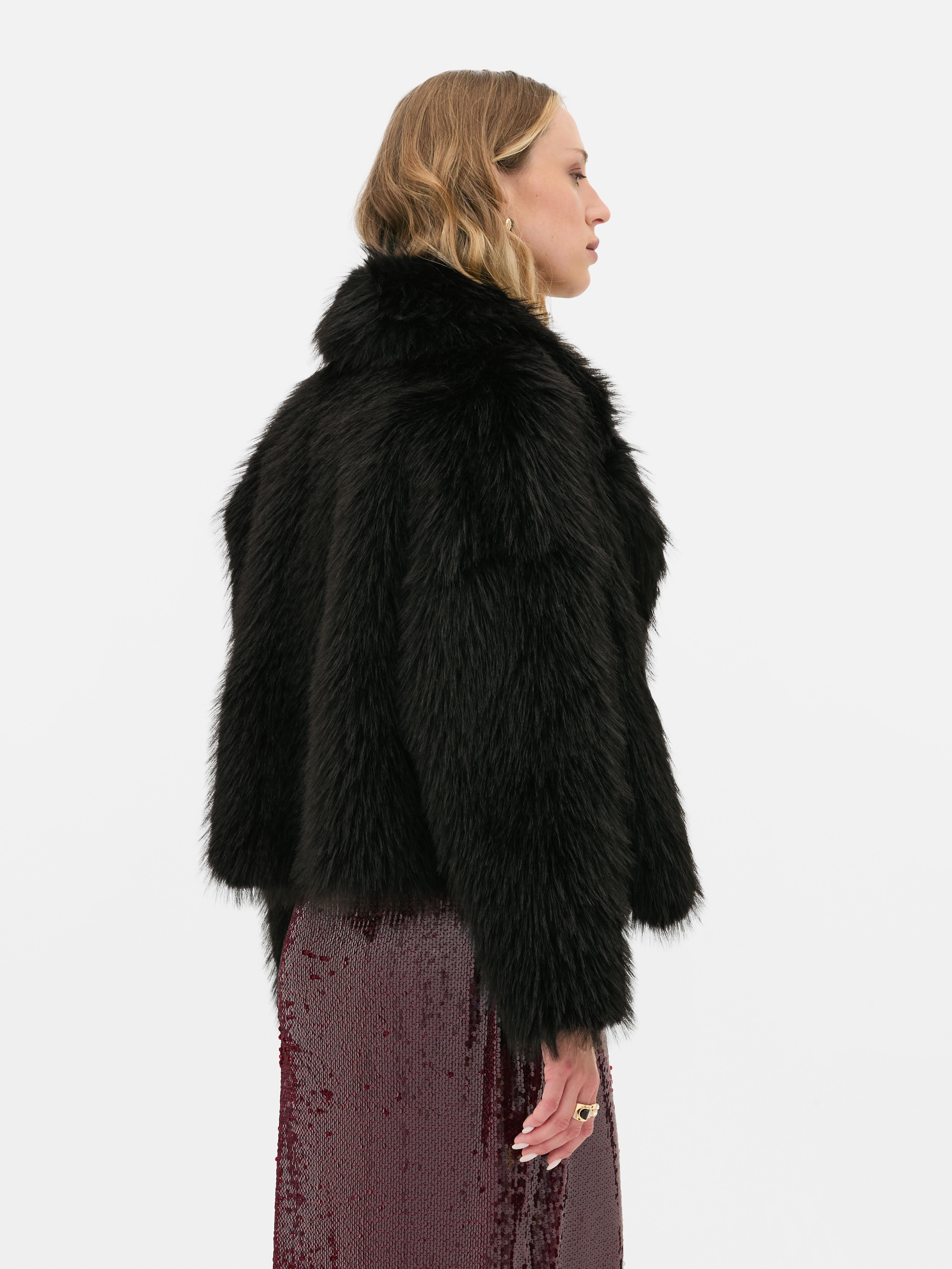 Primark black fur coat hotsell