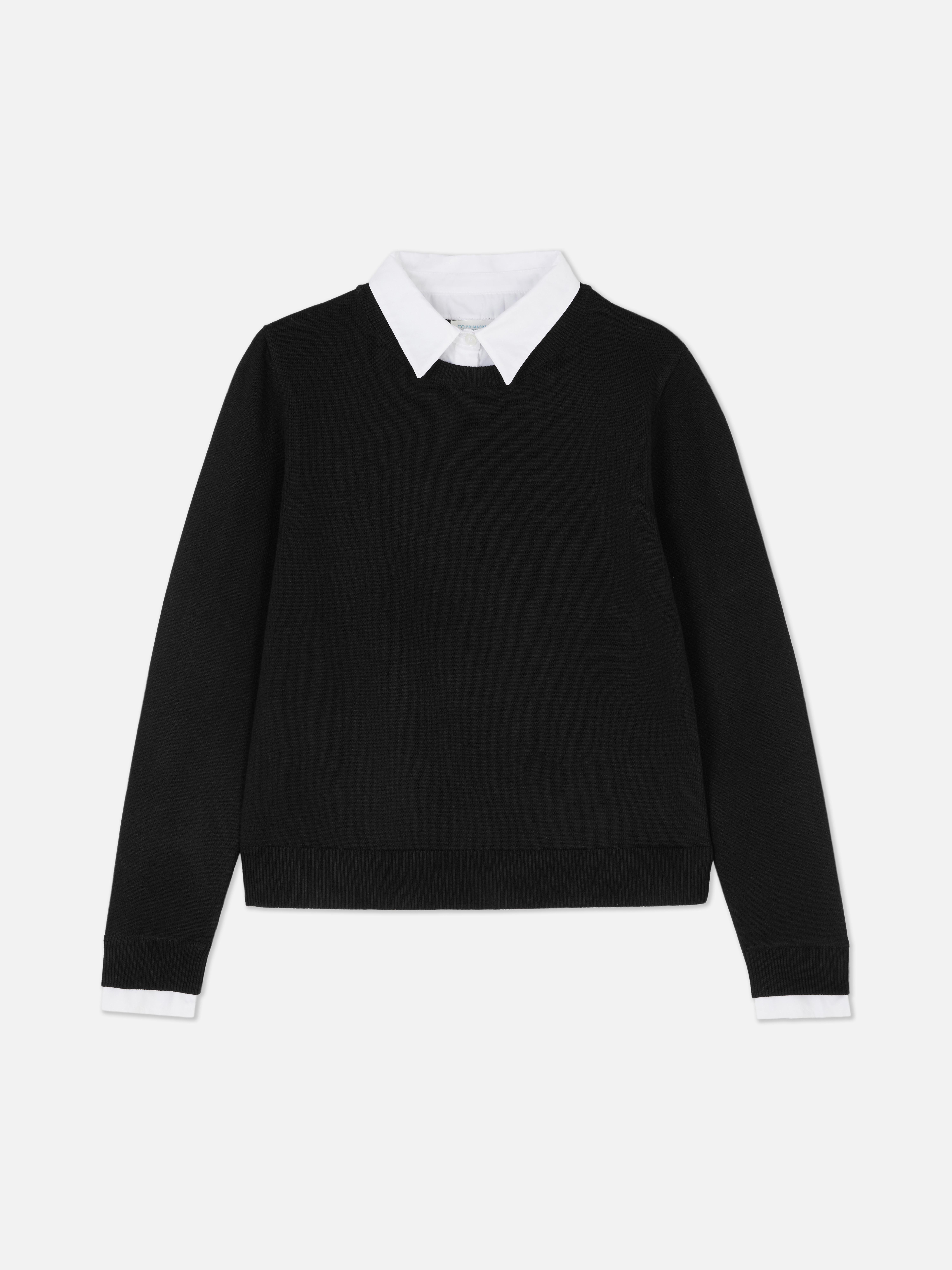 Womens Black 2 in 1 Shirt and Jumper Primark