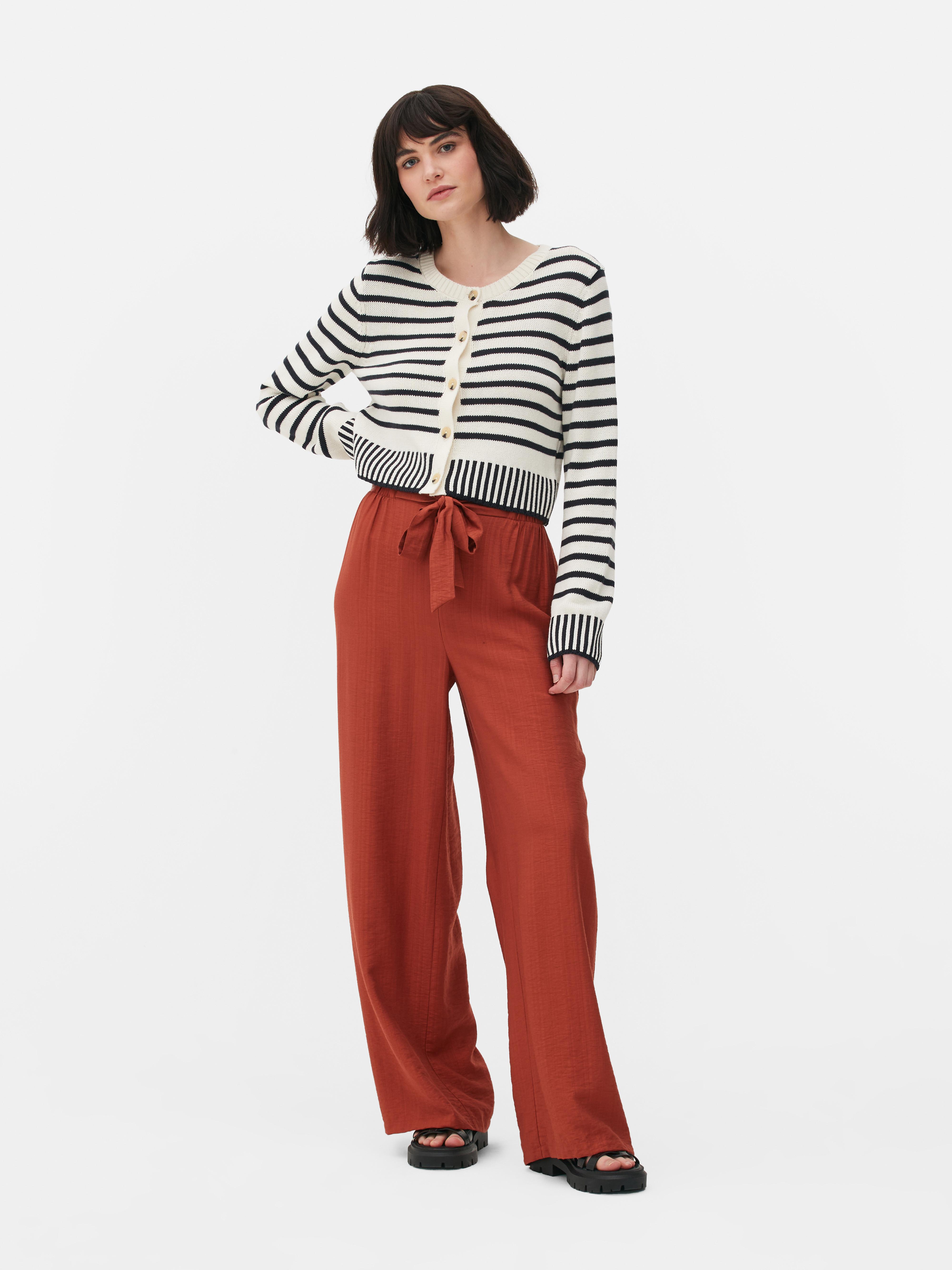 Women's Black/White Striped Cropped Cardigan | Primark