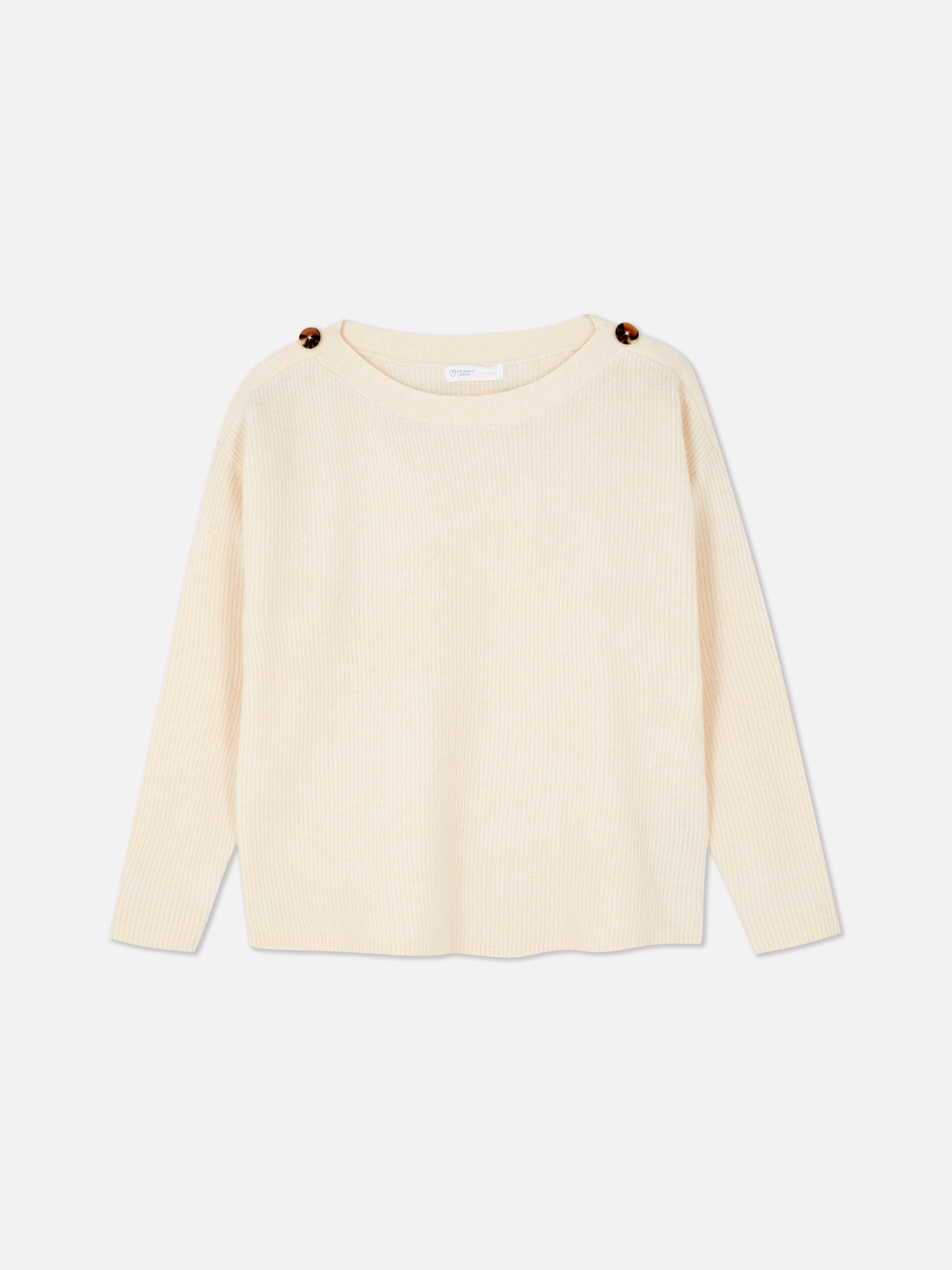 Pullover mit Schulterknöpfen und U-Boot-Ausschnitt  