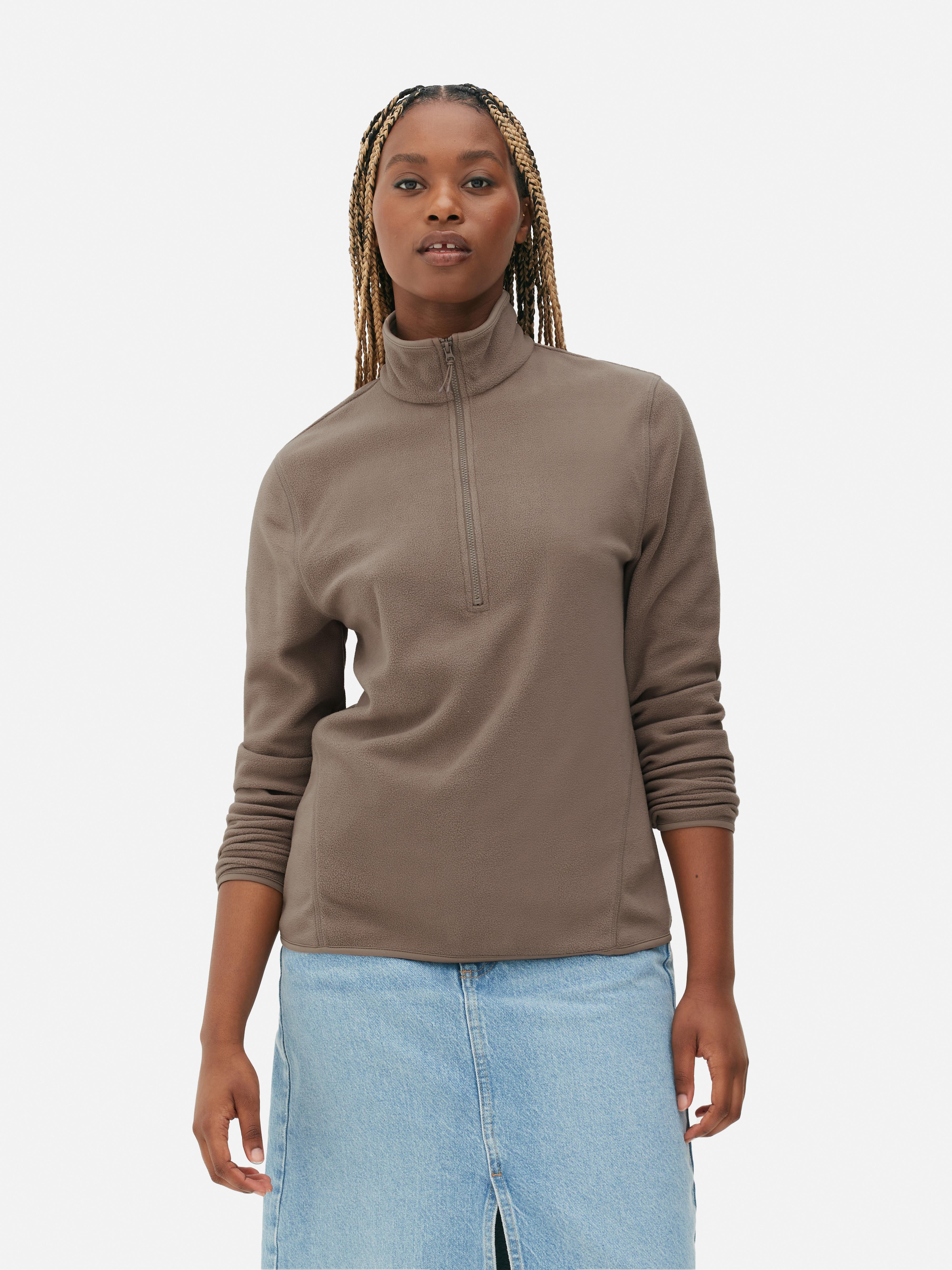 Womens Taupe Half Zip Fleece Primark