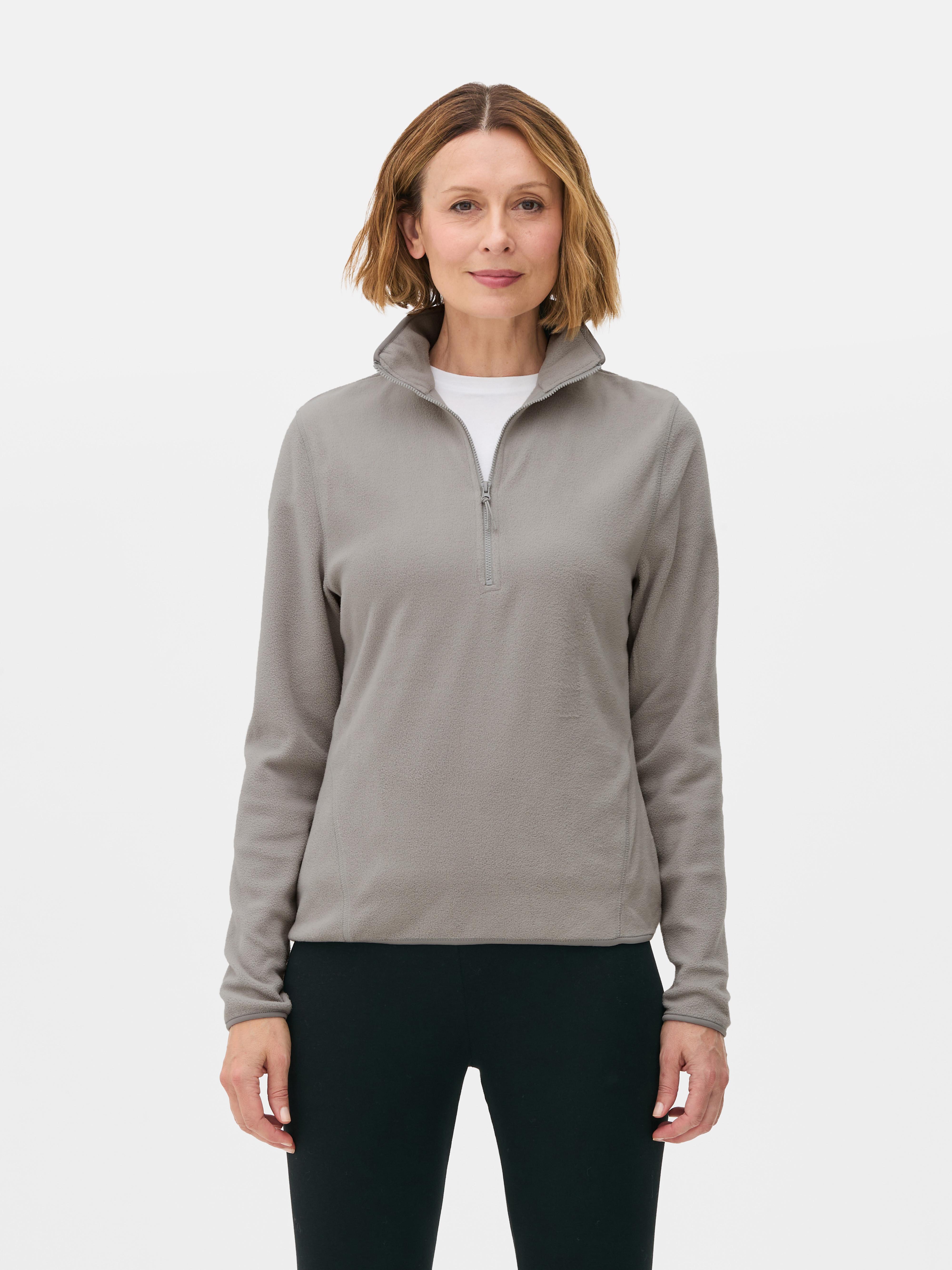 Womens Grey Half Zip Fleece Primark