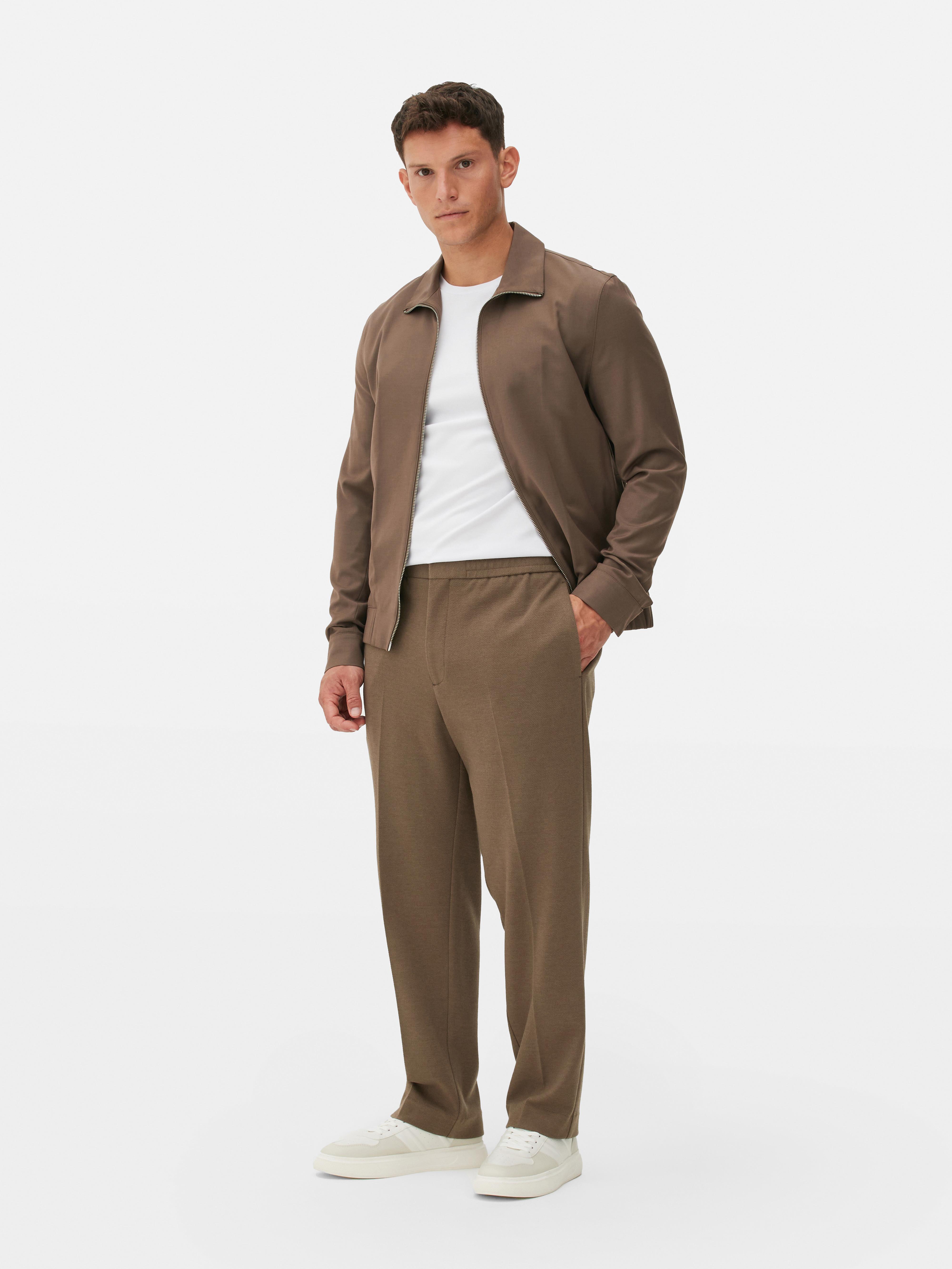 Pantalon largo texturizado Kem Marron Hombre Primark