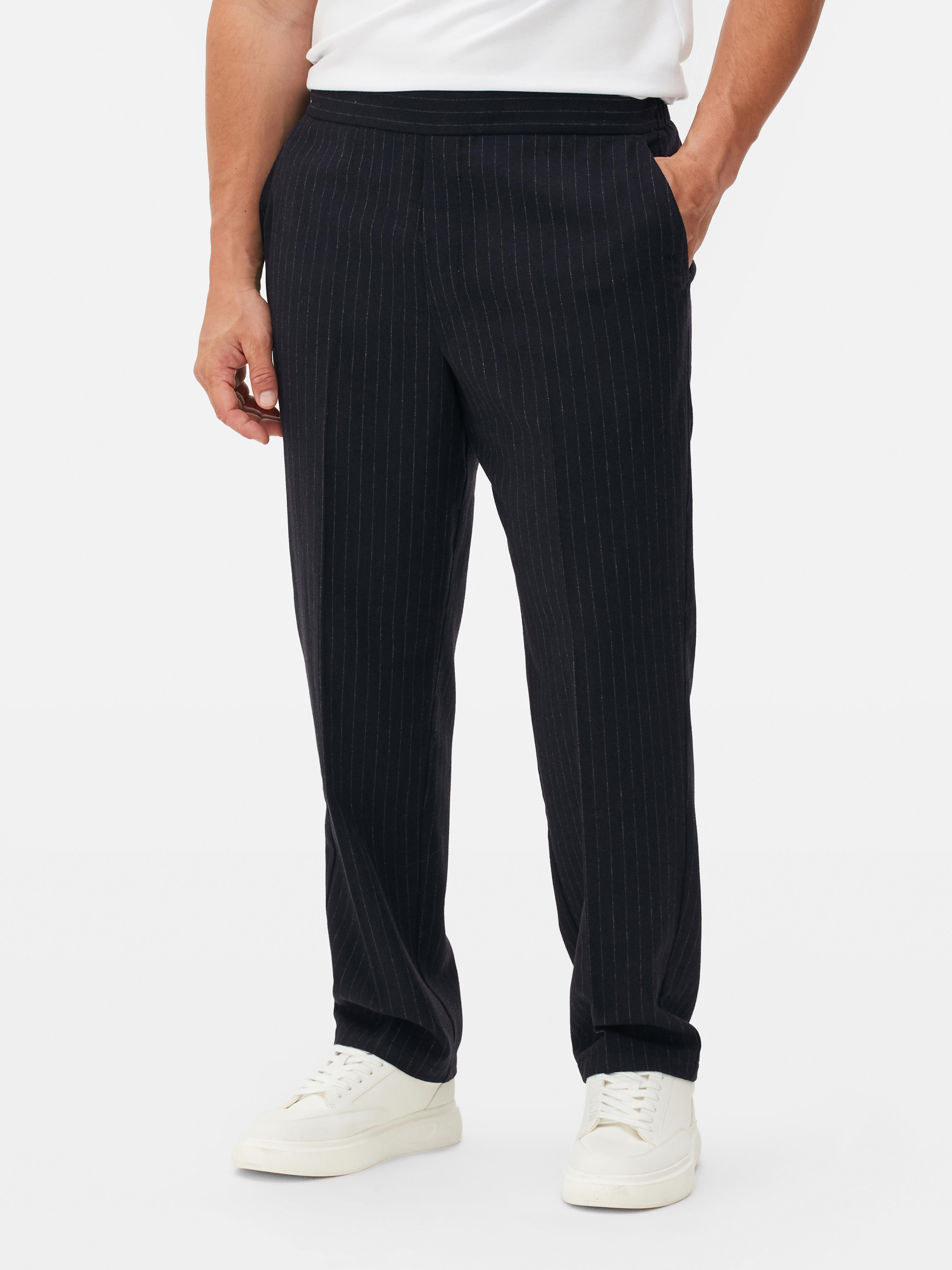 Pantalones de raya diplomatica de Kem Azul marino Hombre Primark