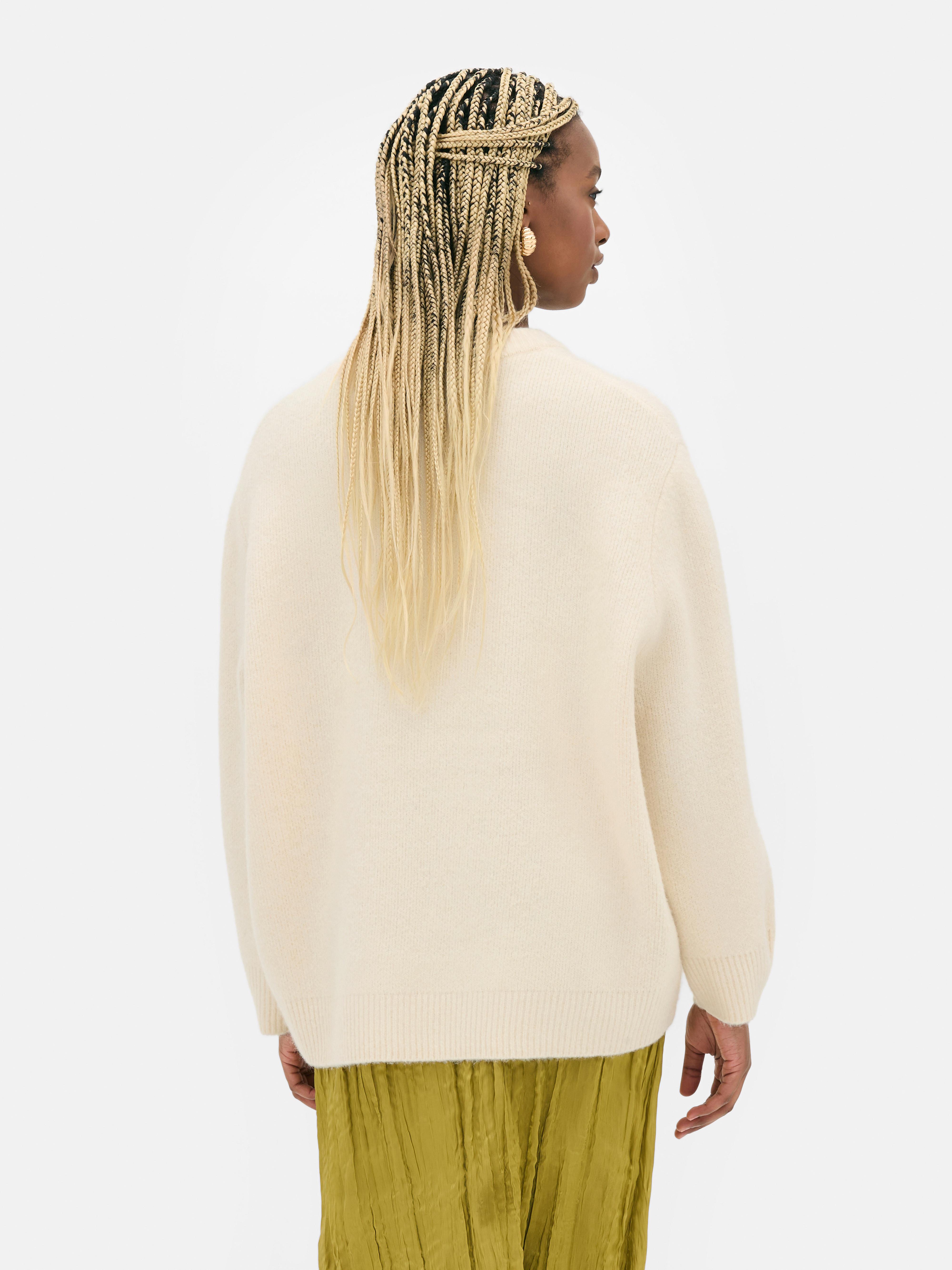 Women's Ivory Oversized Crew Neck Jumper | Penneys