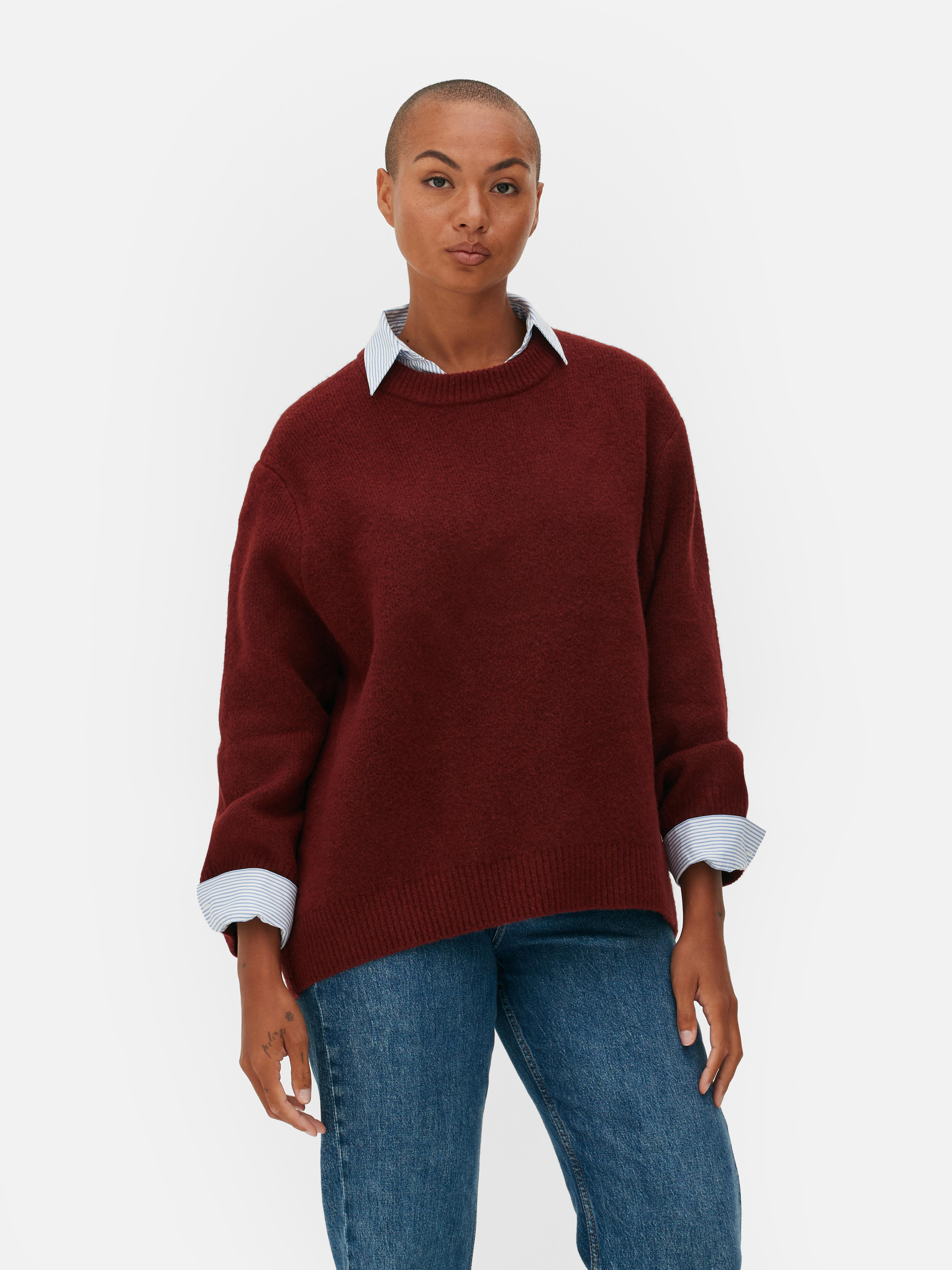 Maroon oversized sweater hotsell