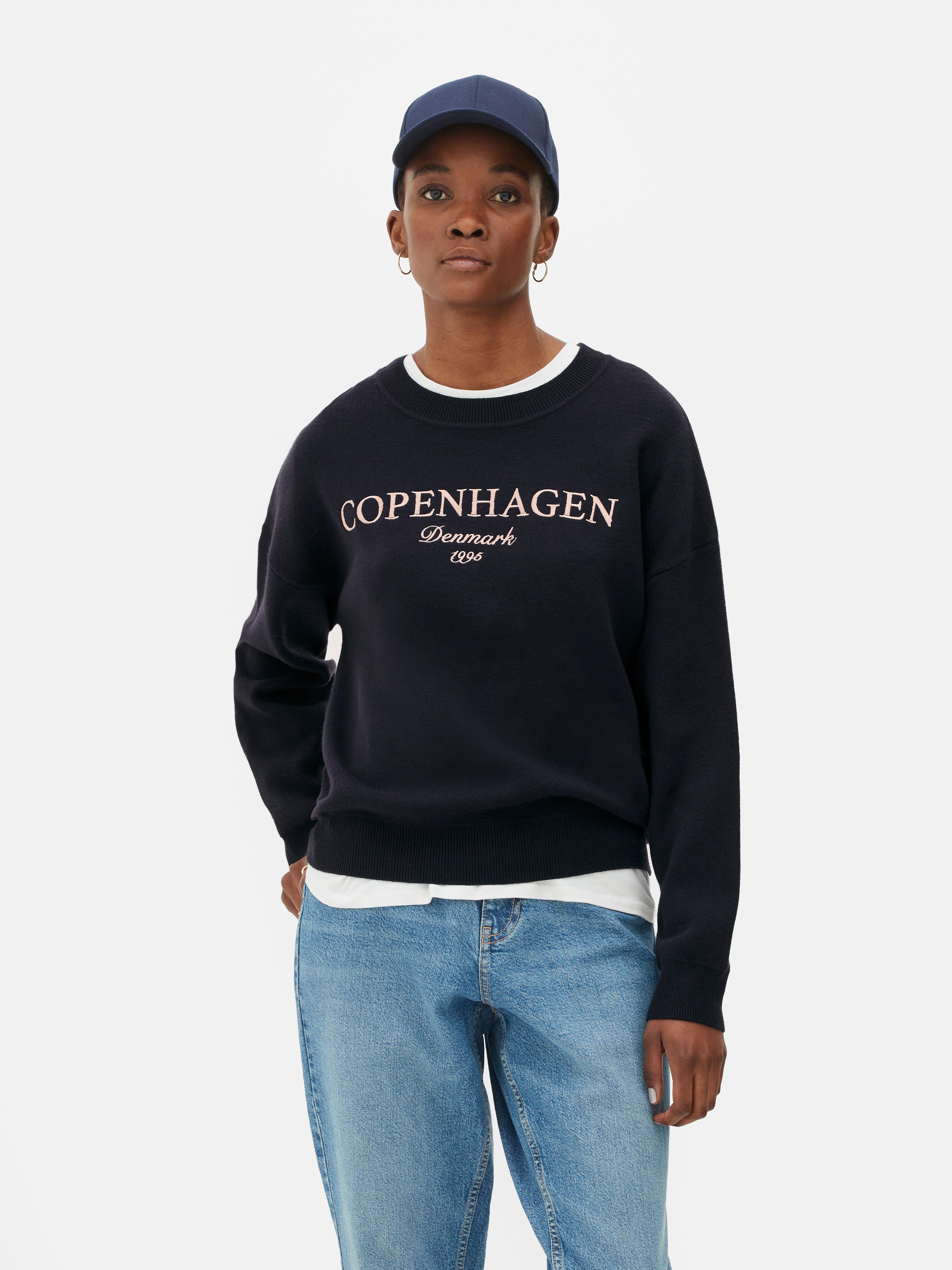 Beige slogan sweatshirt sale