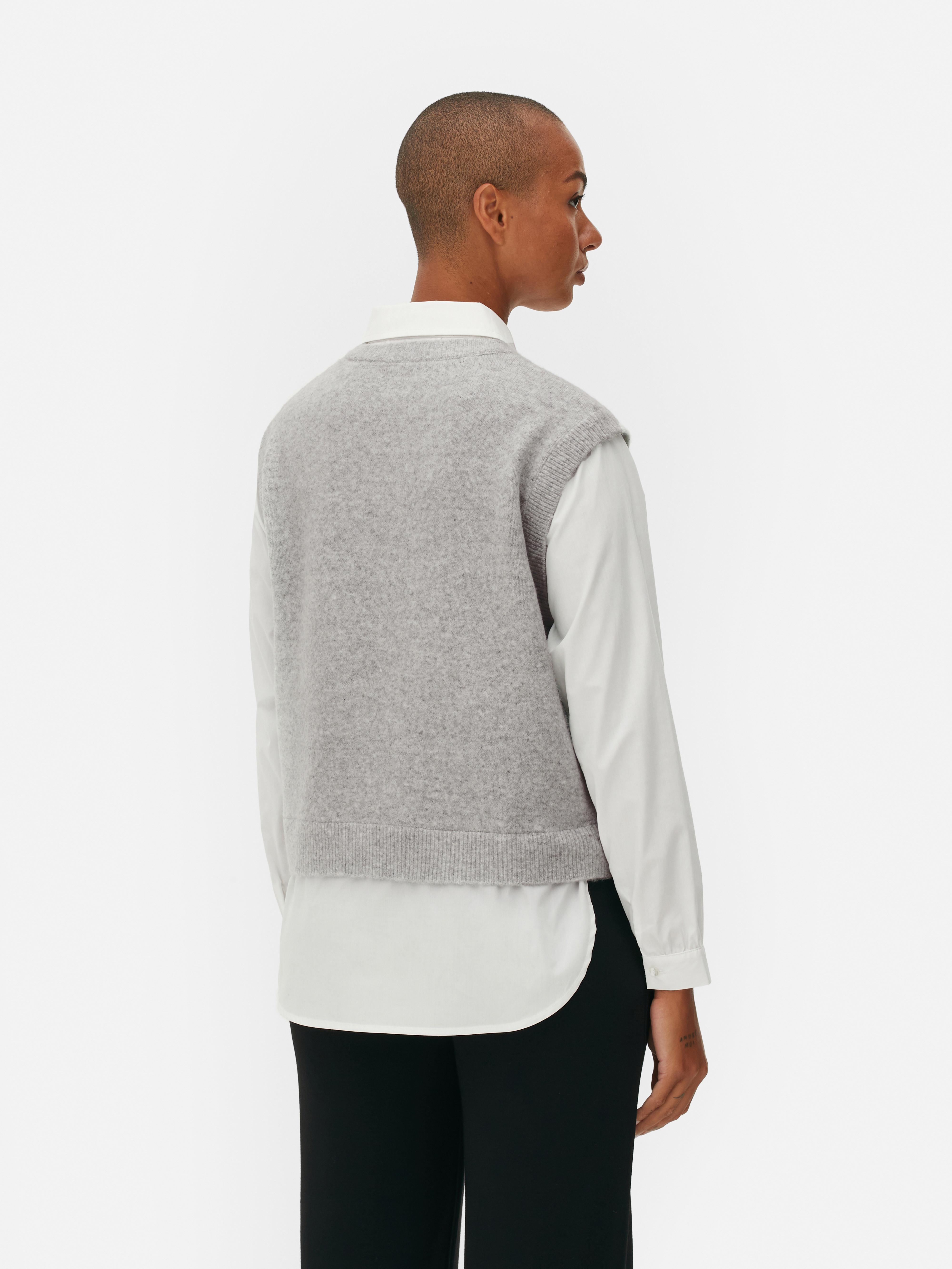 Débardeur chemise 2-en-1 superposé