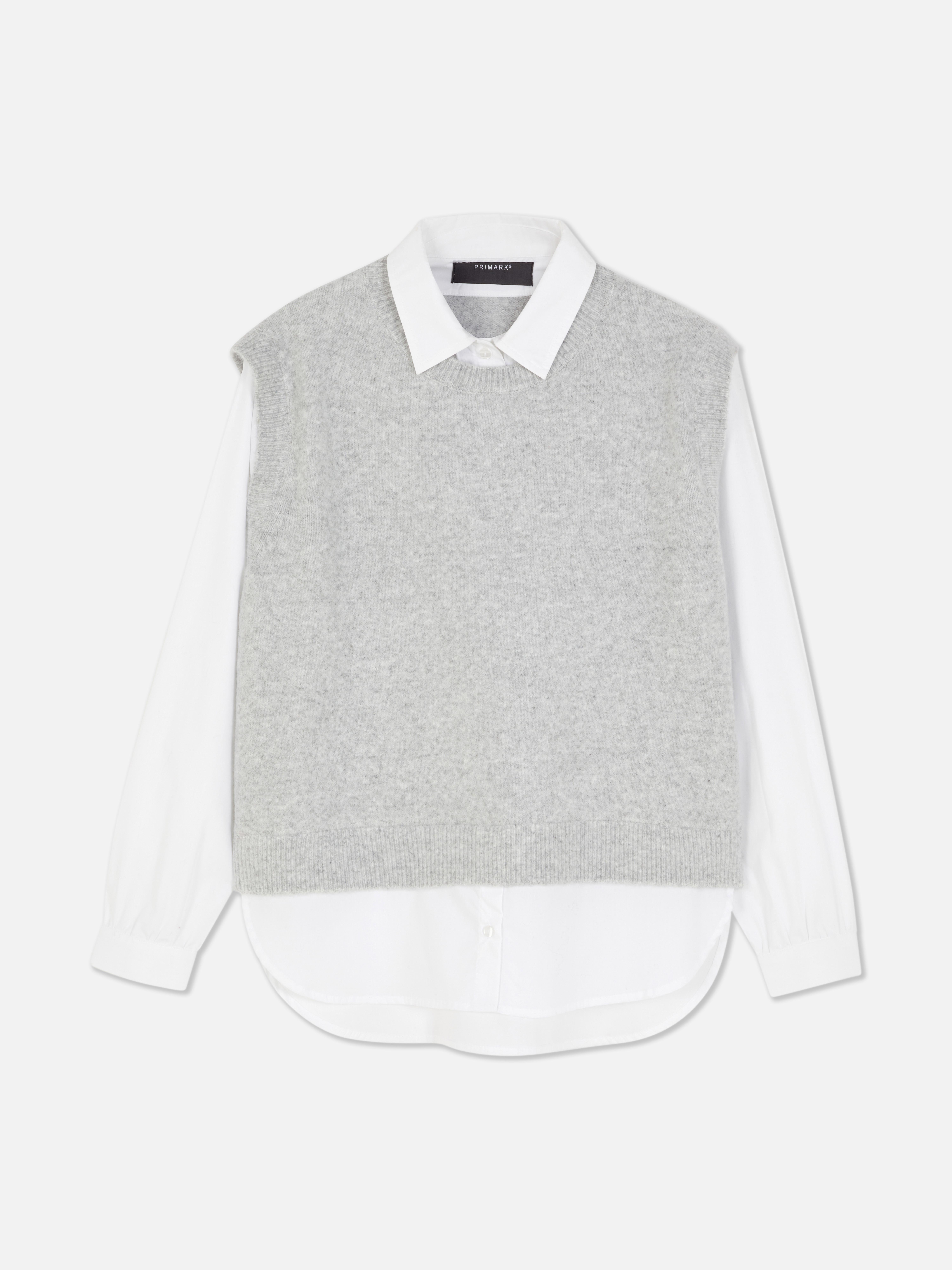 Débardeur chemise 2-en-1 superposé