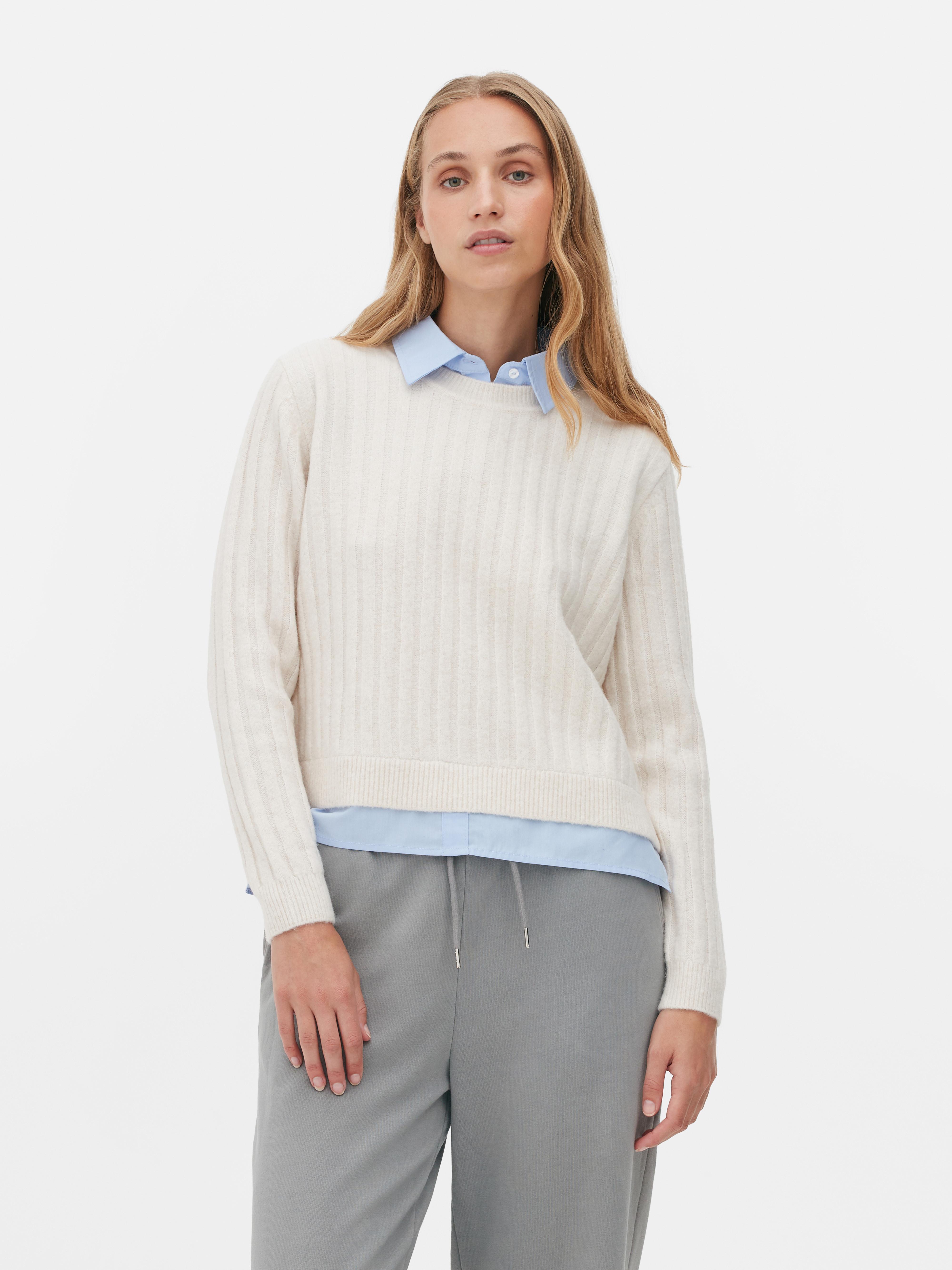 Women s Ivory Two in One Shirt Jumper Penneys